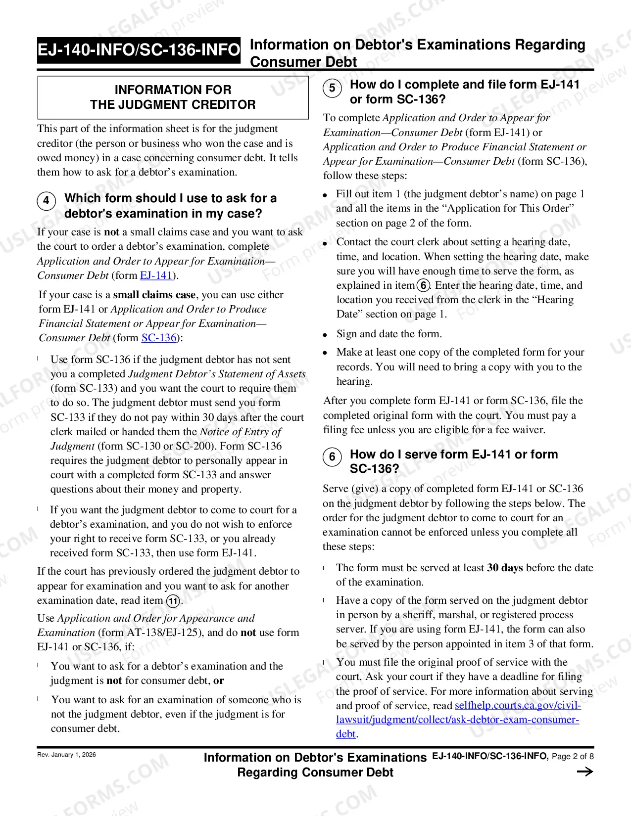 Preview Information on Debtor's Examinations Regarding Consumer Debt