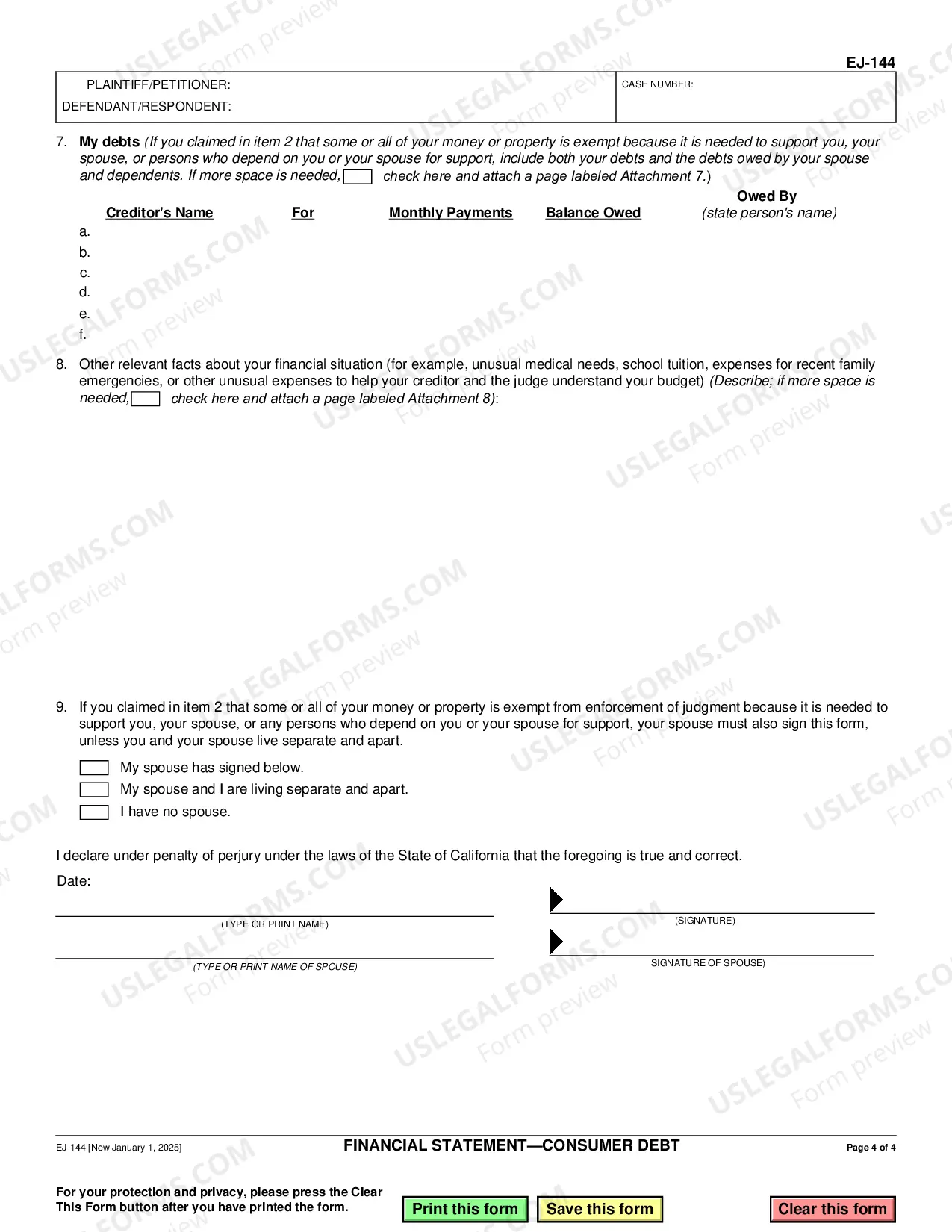 Preview Financial Statement - Consumer Debt