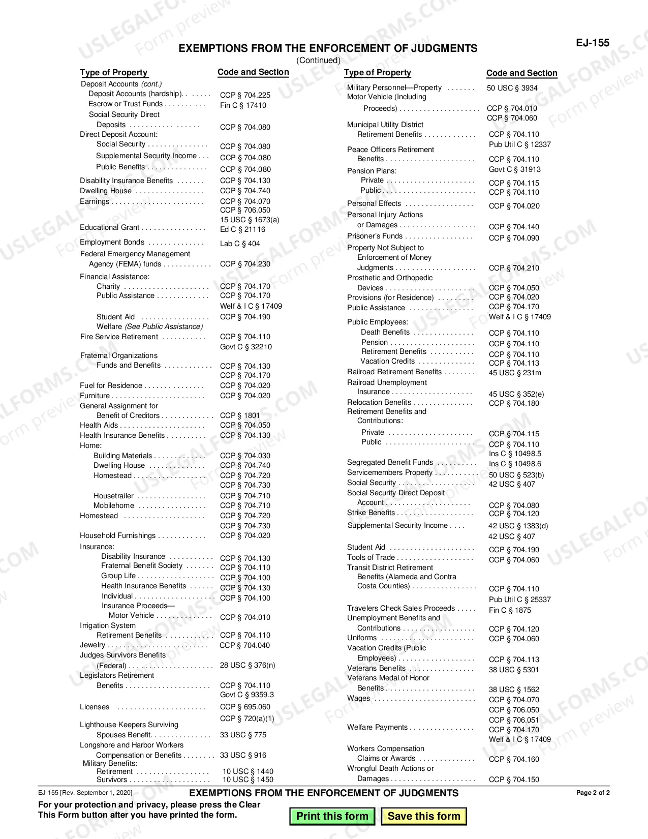 Preview Exemptions From The Enforcement Of Judgments