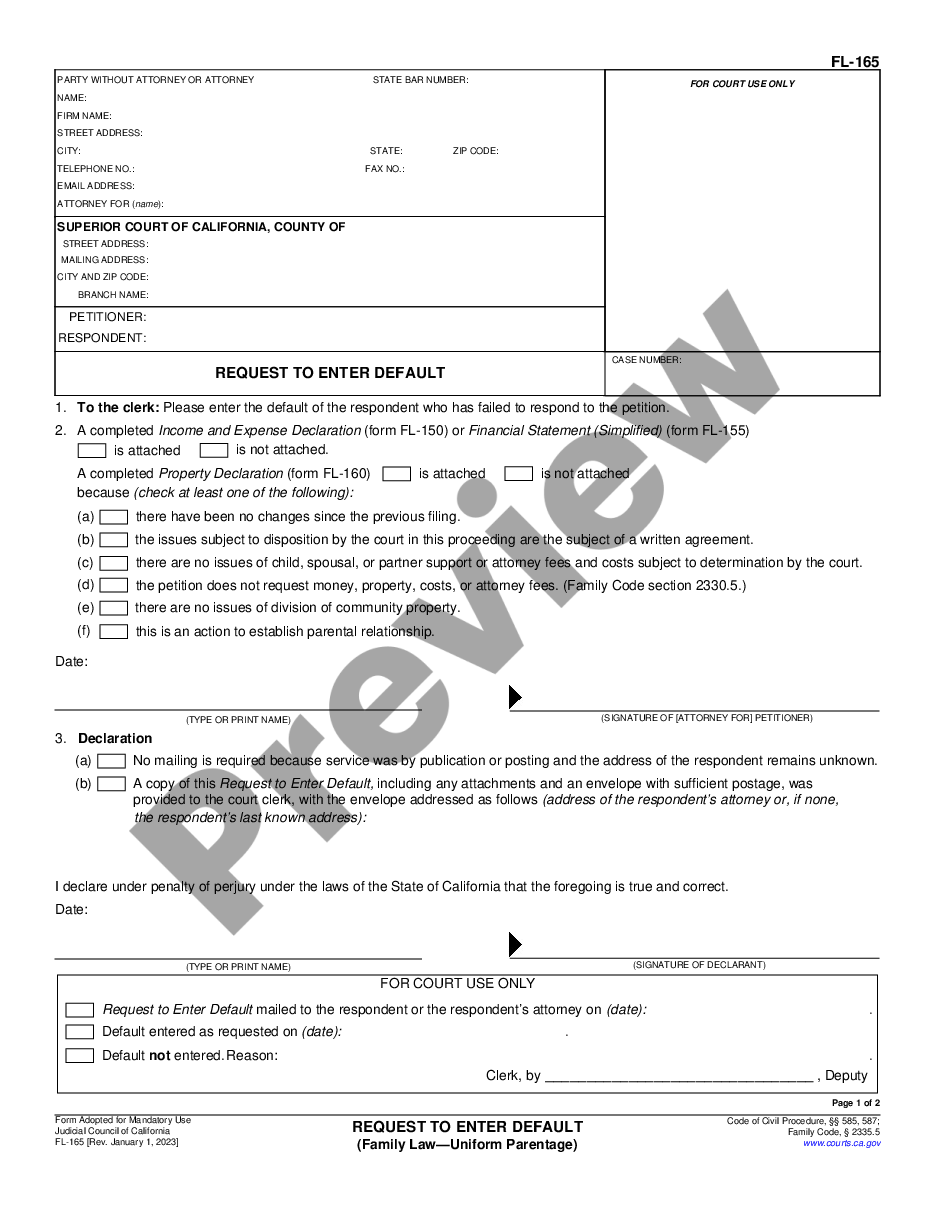 california-request-to-enter-default-family-law-fl165-us-legal-forms