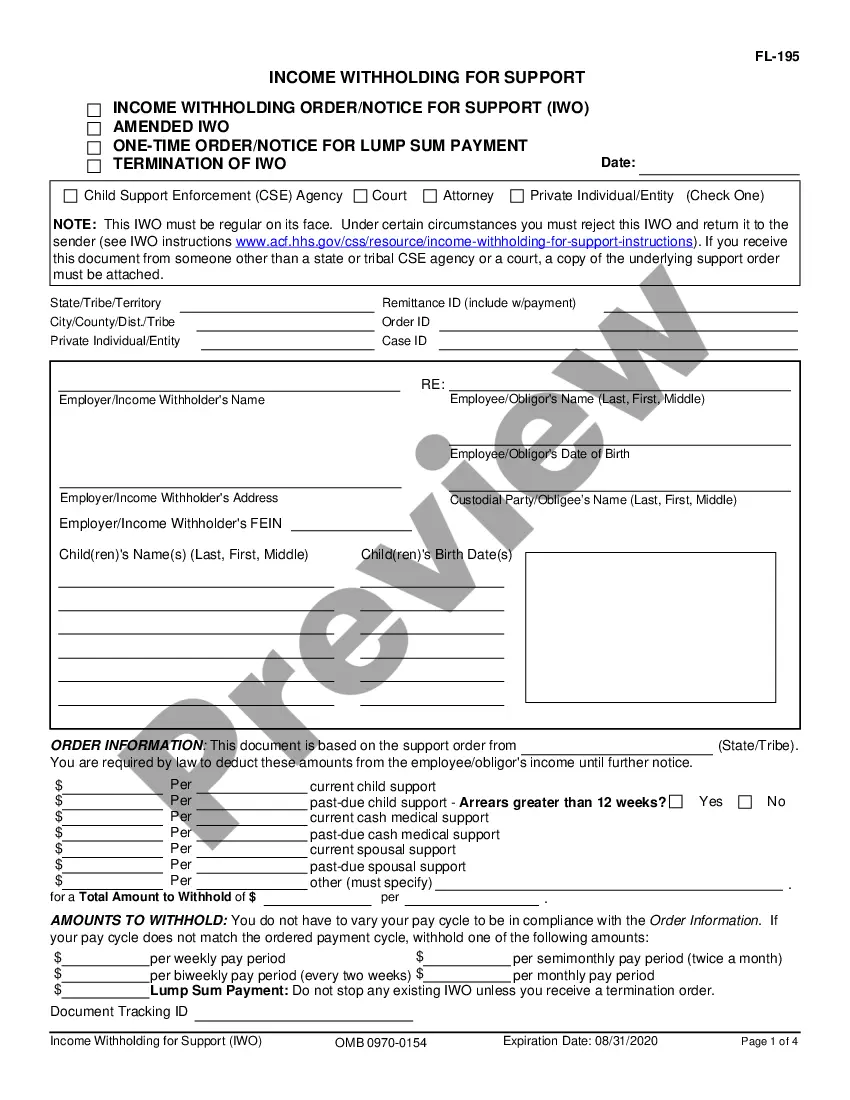 California Order - Amended Iwo | US Legal Forms