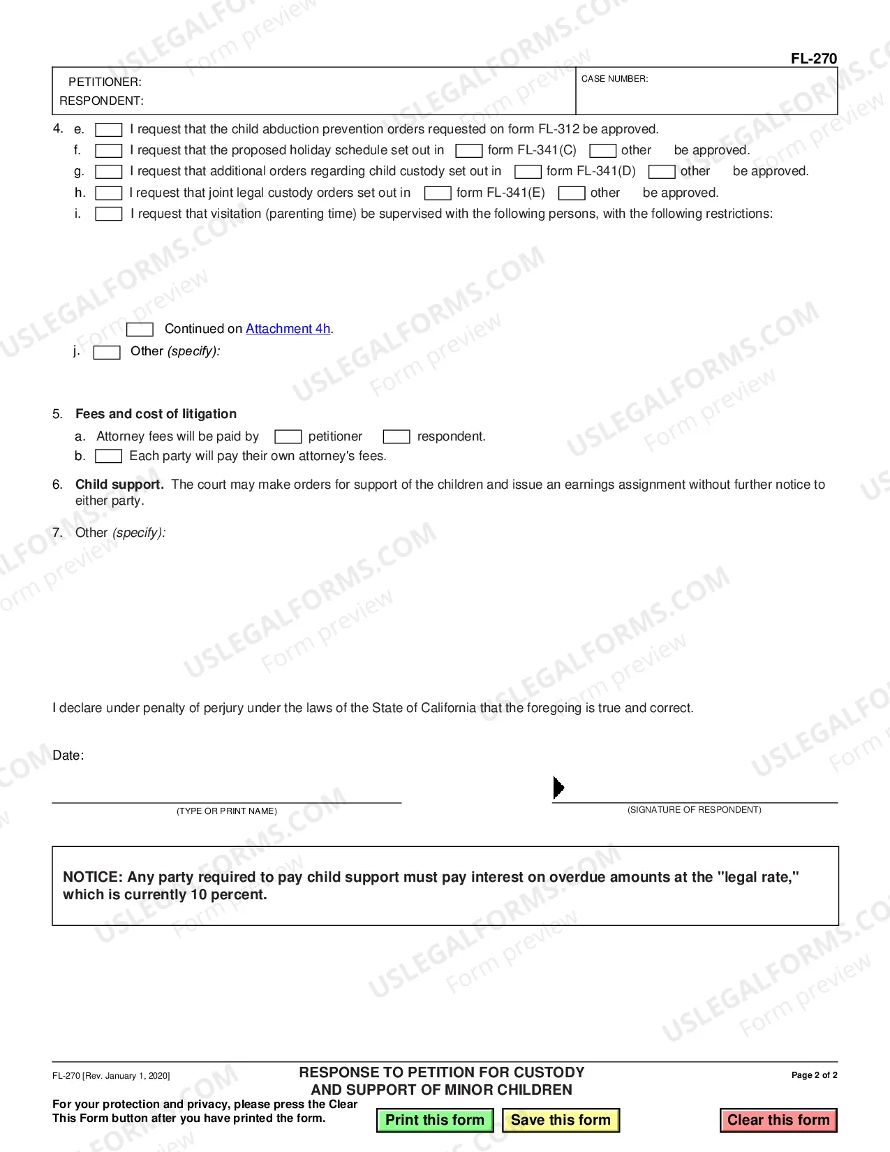 Preview Response to Petition for Custody and Support of Minor Children