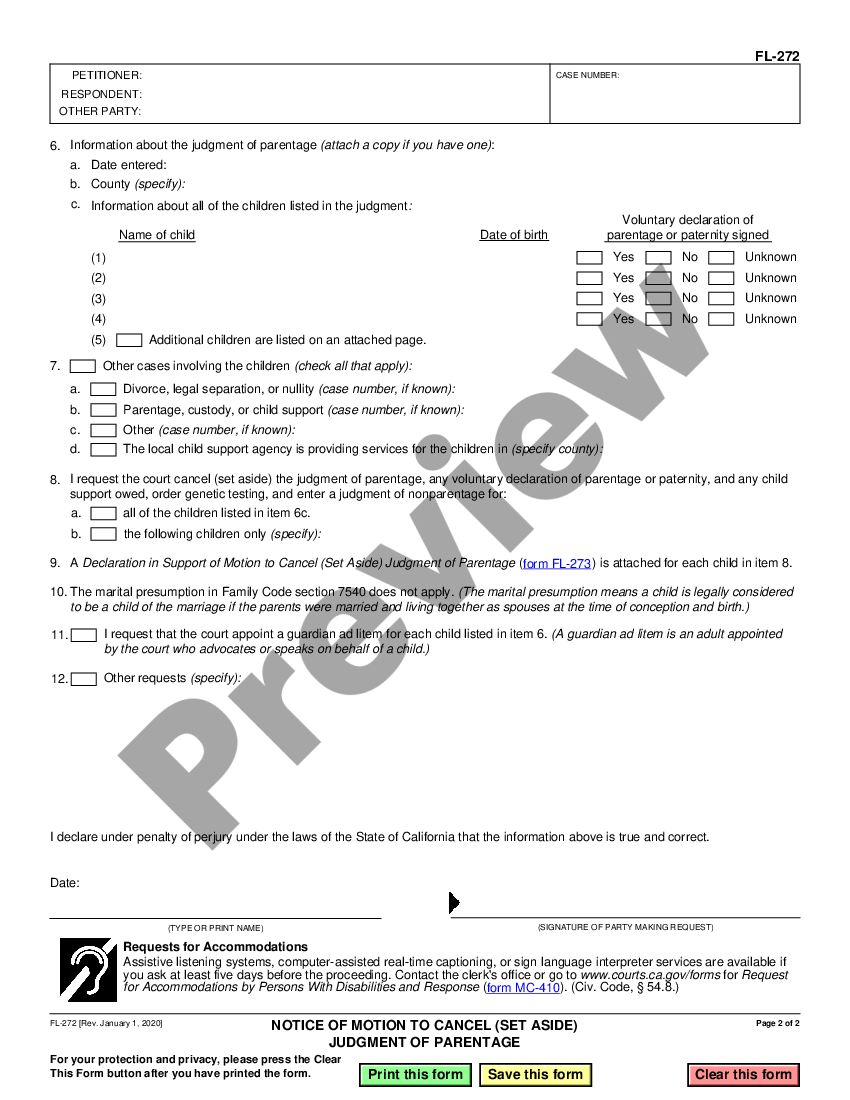 California Notice of Motion to Set Aside Judgment of Paternity Motion California Notice of Motion to Set Aside Judgment of Paternity Motion