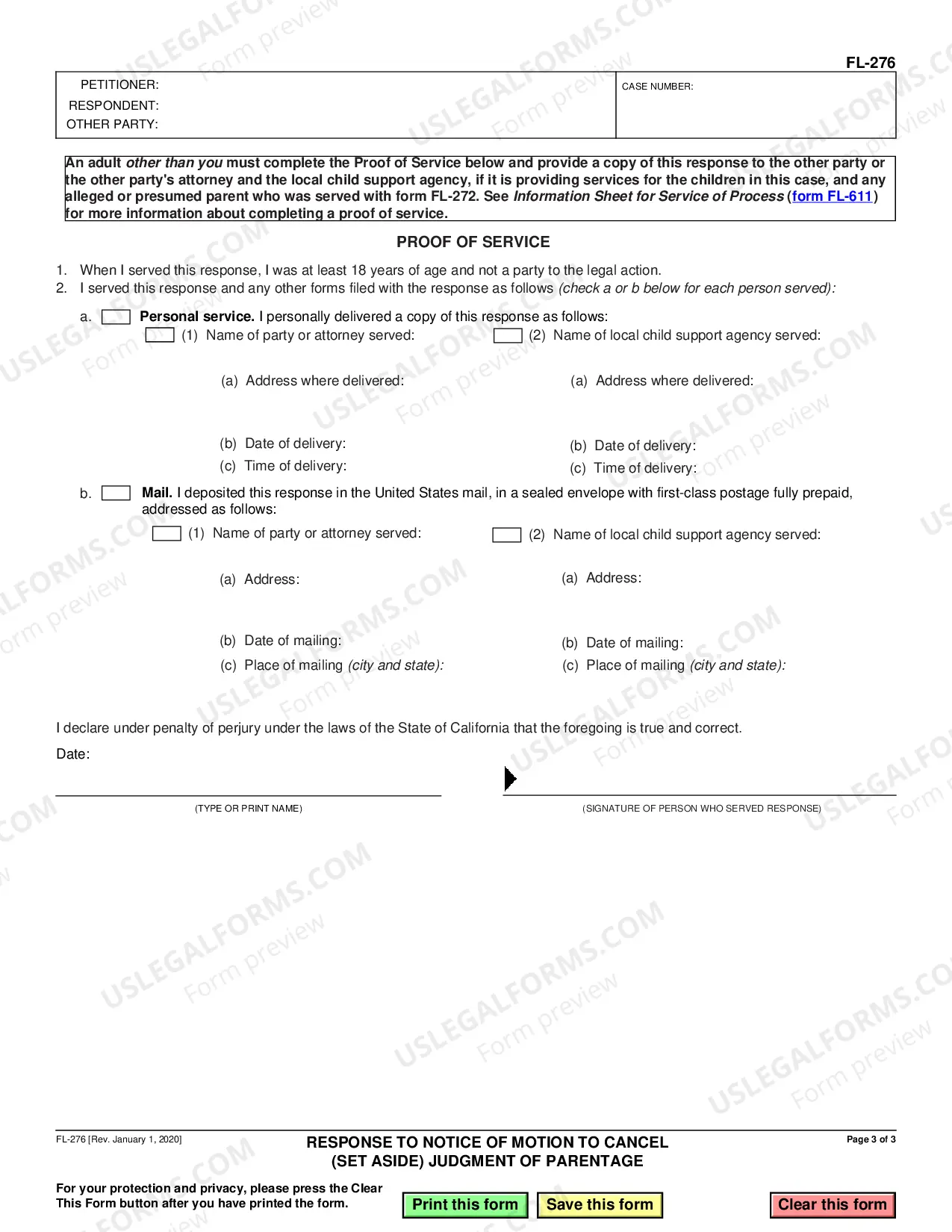 Preview Response to Notice of Motion to Set Aside Judgment of Paternity