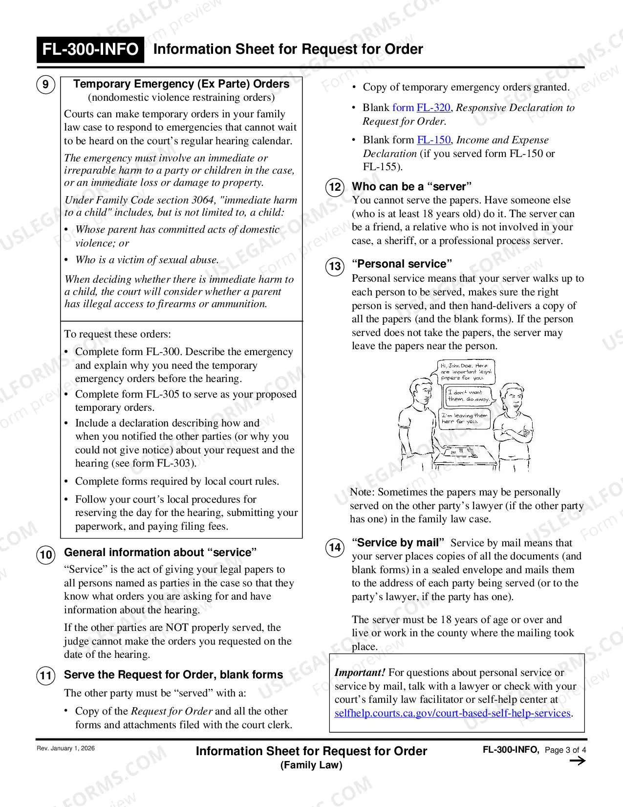 Preview Information Sheet for Request for Order - Family Law