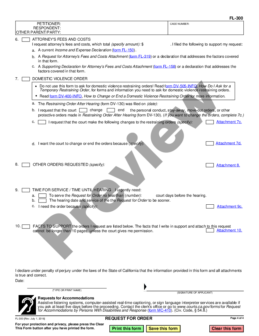 Riverside California Request for Order | US Legal Forms