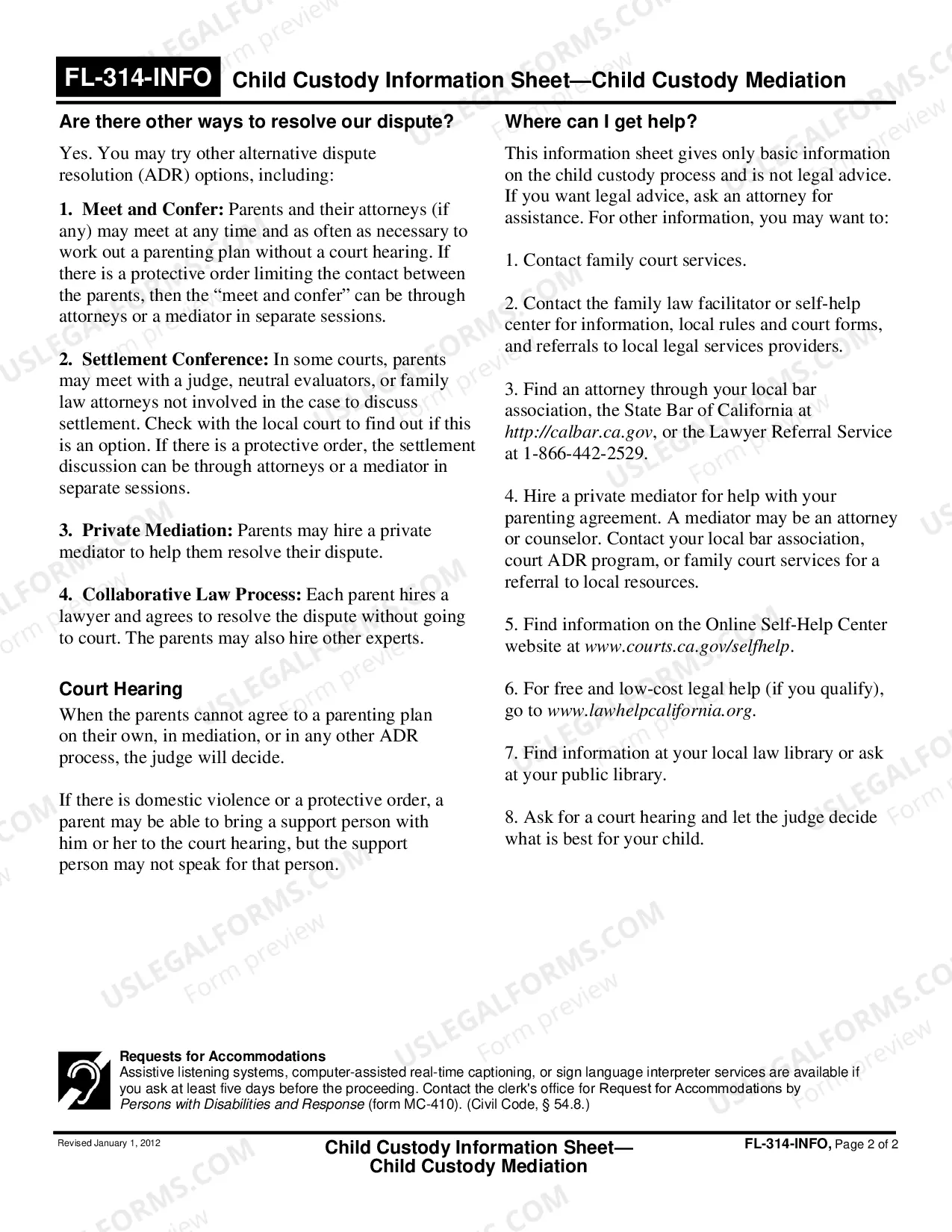 Preview Child Custody Order - Information