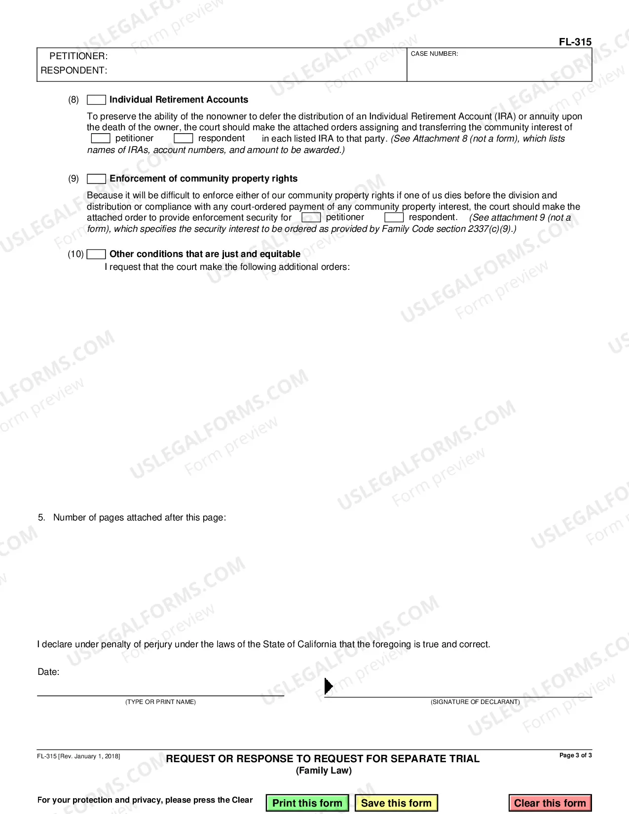 Preview Request or Response to Request for Separate Trial