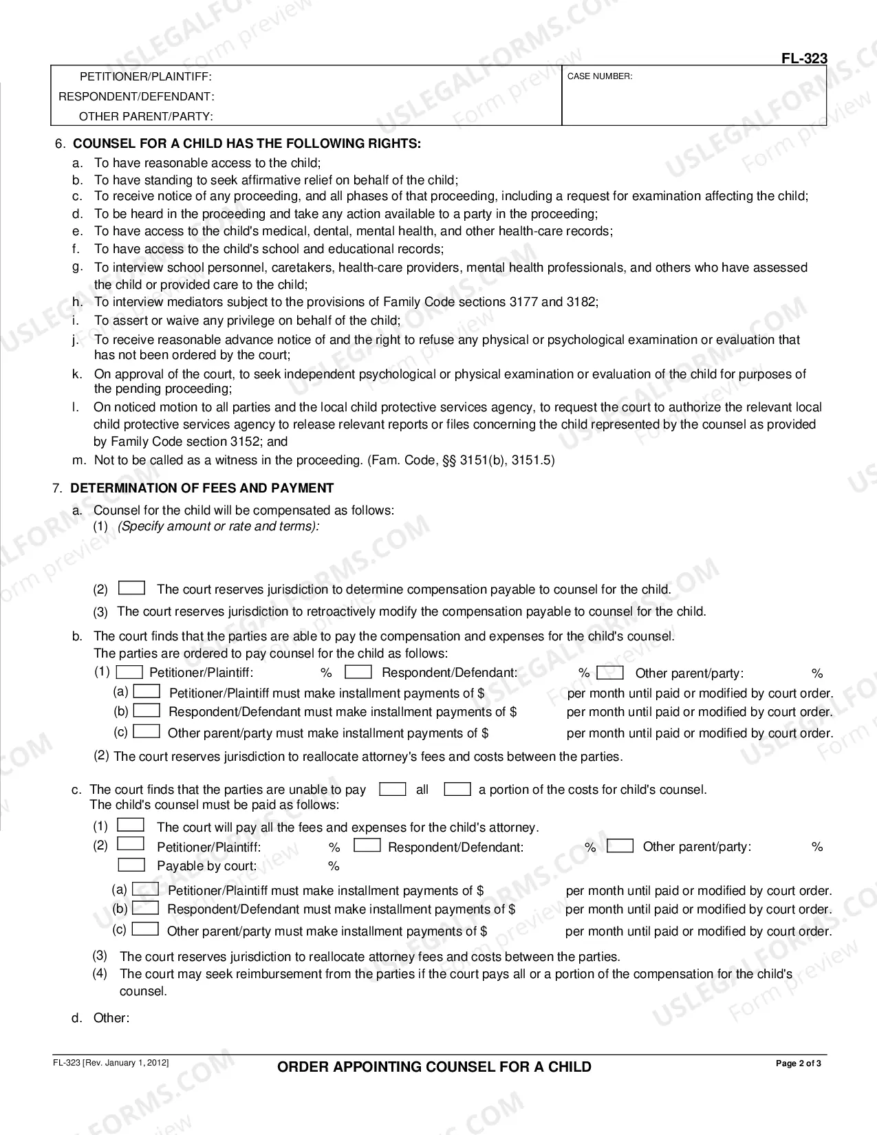 Preview Order Appointing Counsel for a Child