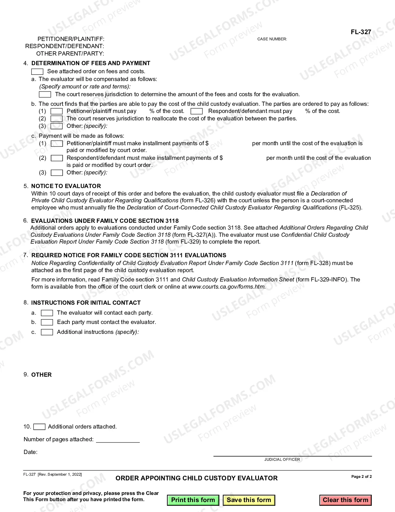 Preview Order Appointing Child Custody Evaluator