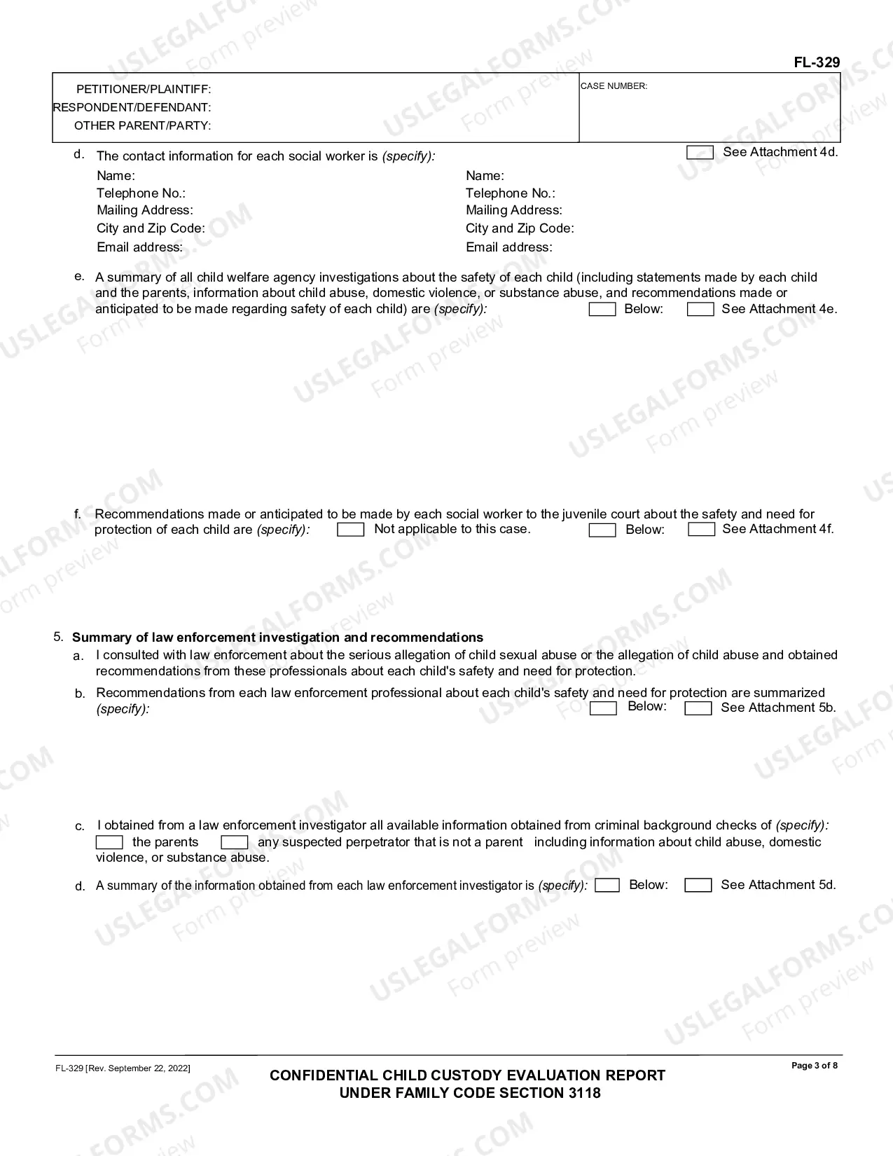 Preview Confidential Child Custoday Evaluation Report