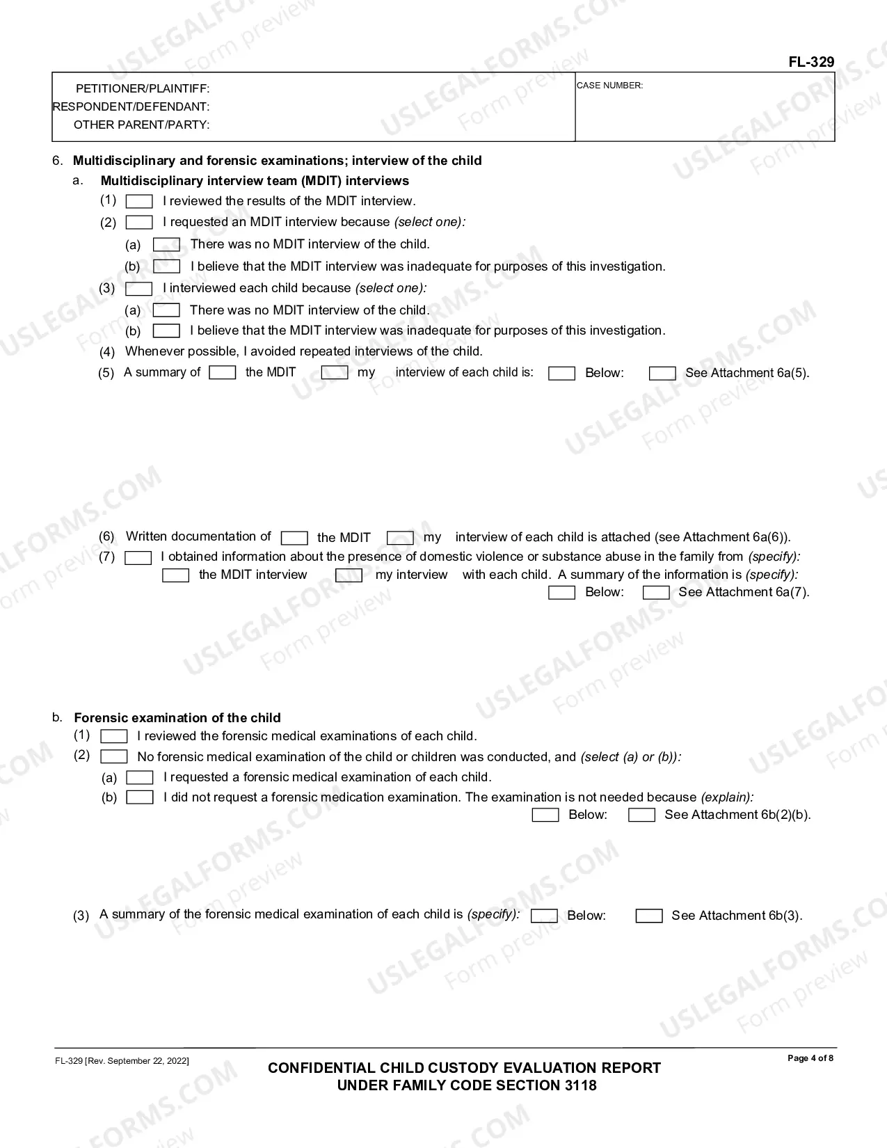 Preview Confidential Child Custoday Evaluation Report