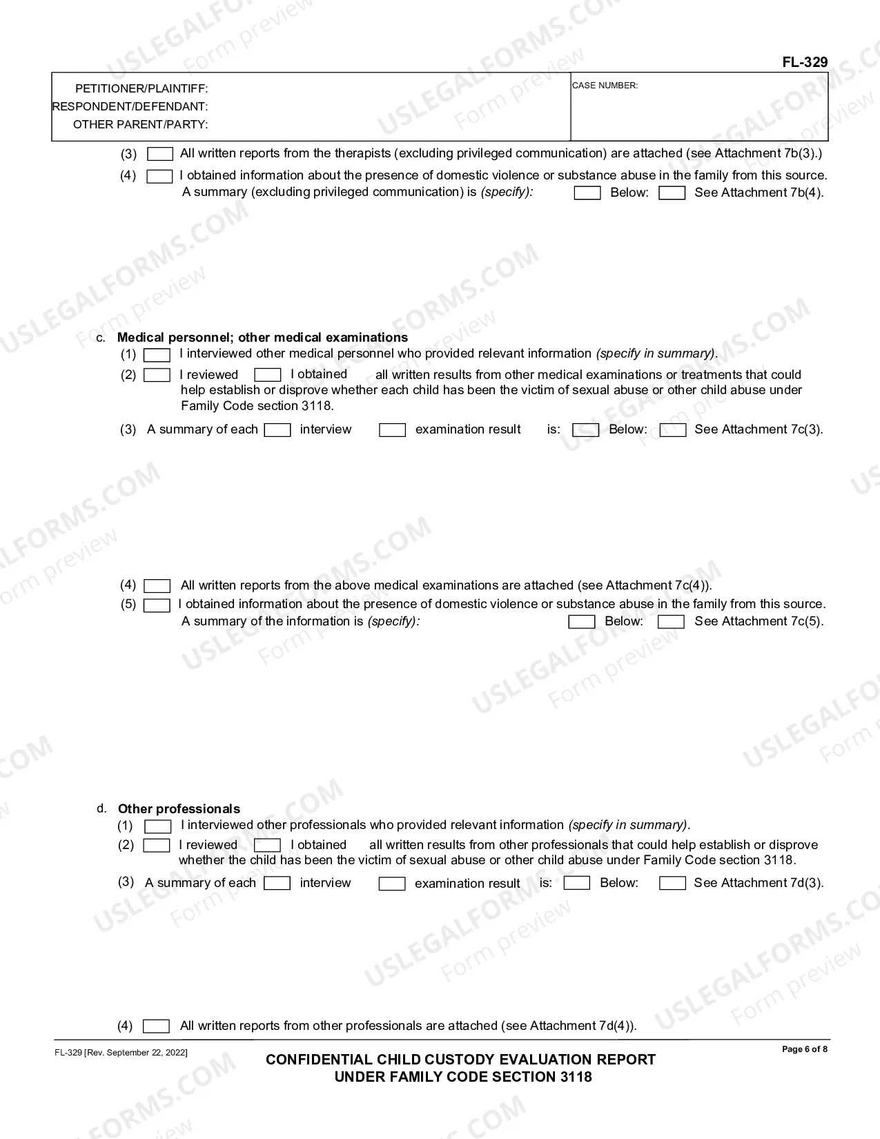 Preview Confidential Child Custoday Evaluation Report