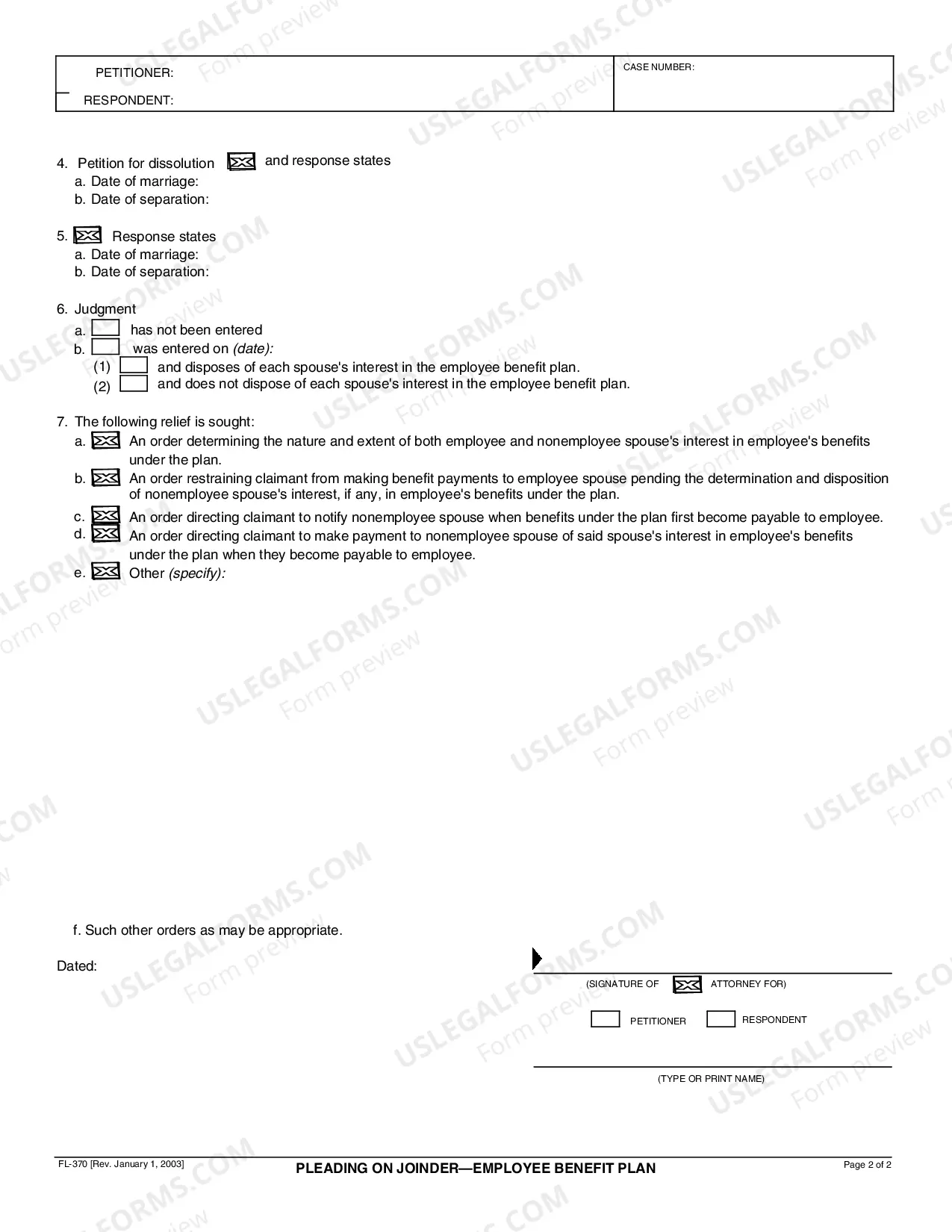 Preview Pleading on Joinder - Employee Benefit Plan