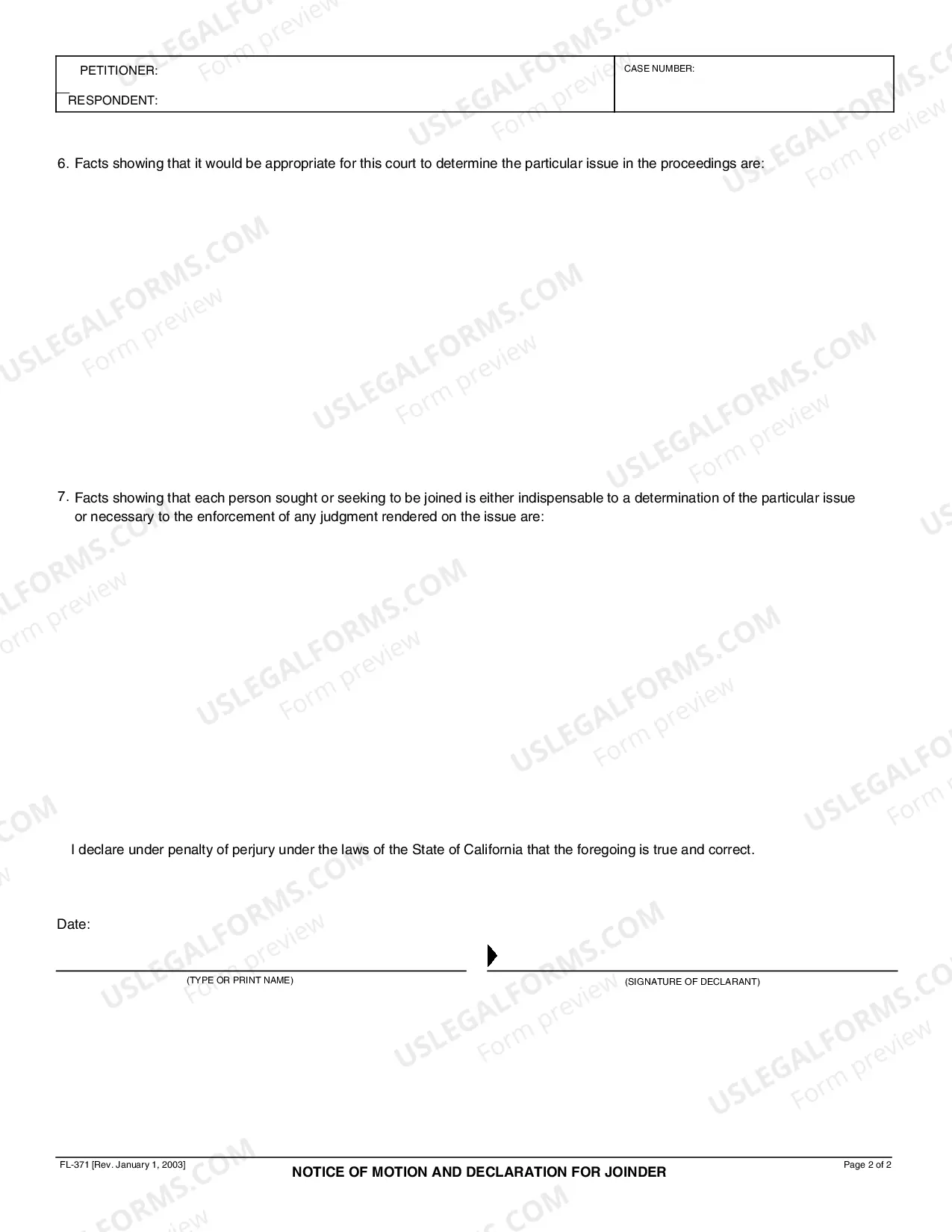 Preview Notice of Motion and Declaration for Joinder