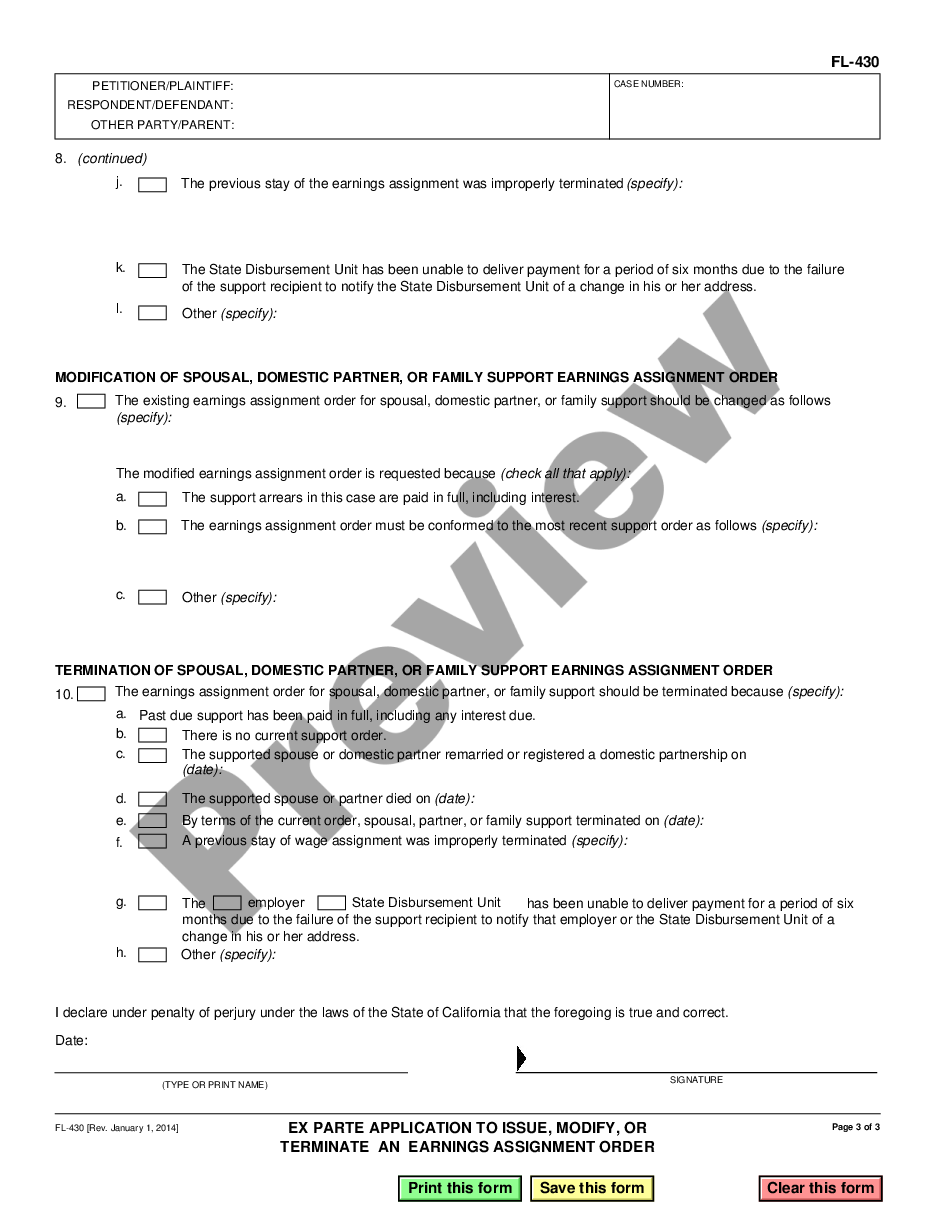 page 2 Ex Parte Application for Earnings Assignment Order preview