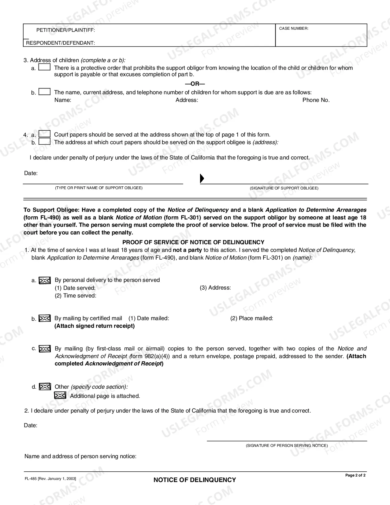 Preview Notice of Delinquency