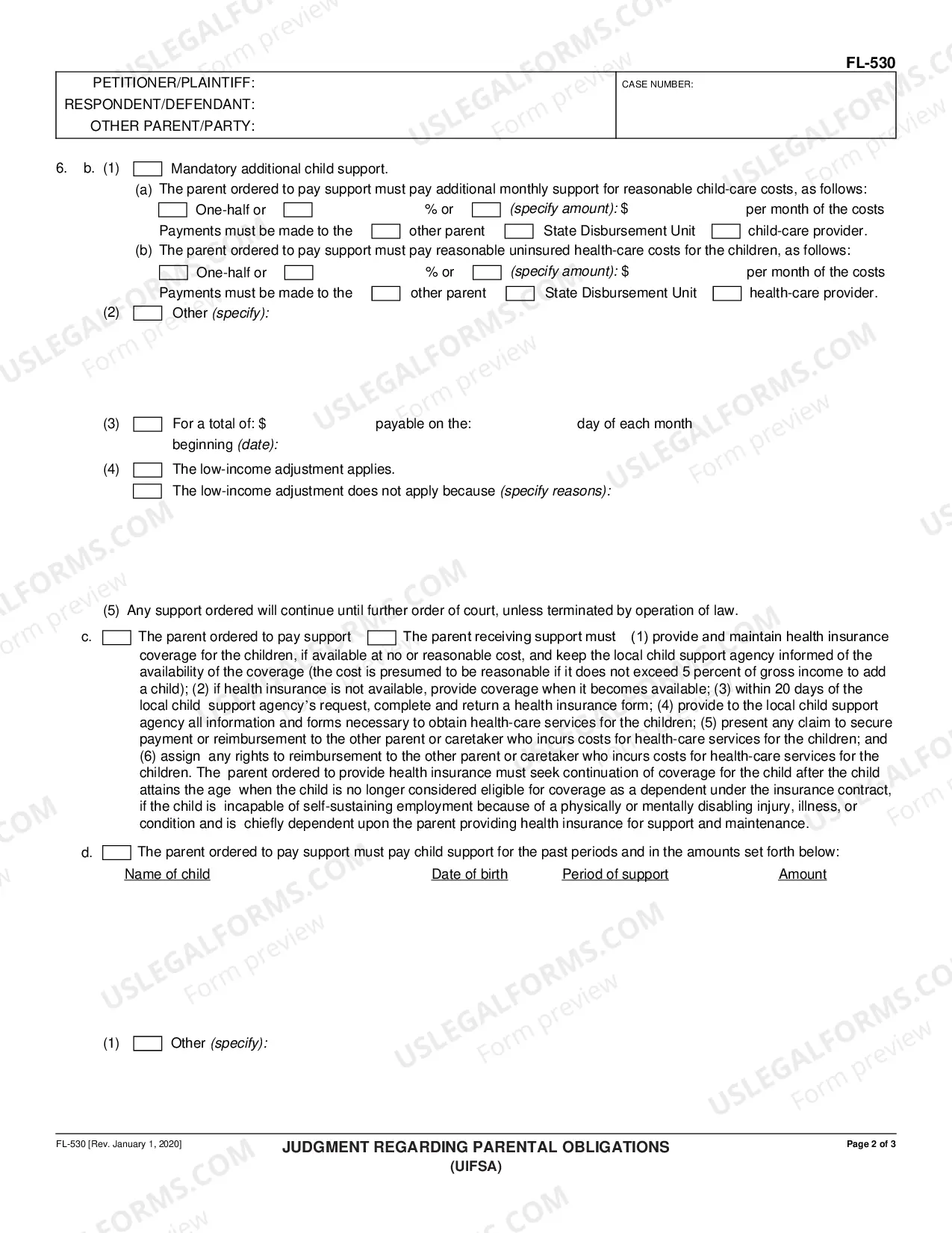 Preview Judgment Regarding Parental Obligations - UIFSA