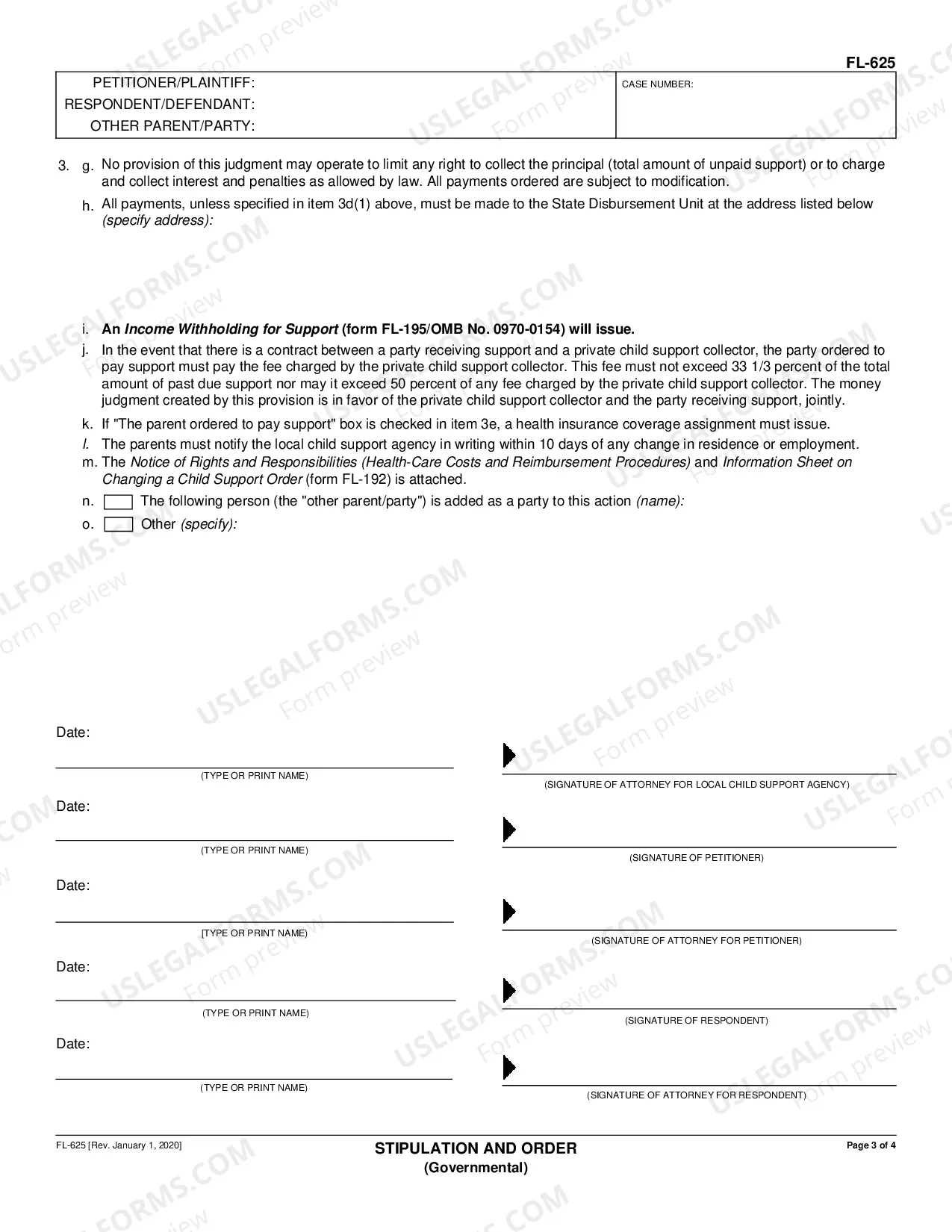 Preview Stipulation and Order - Governmental
