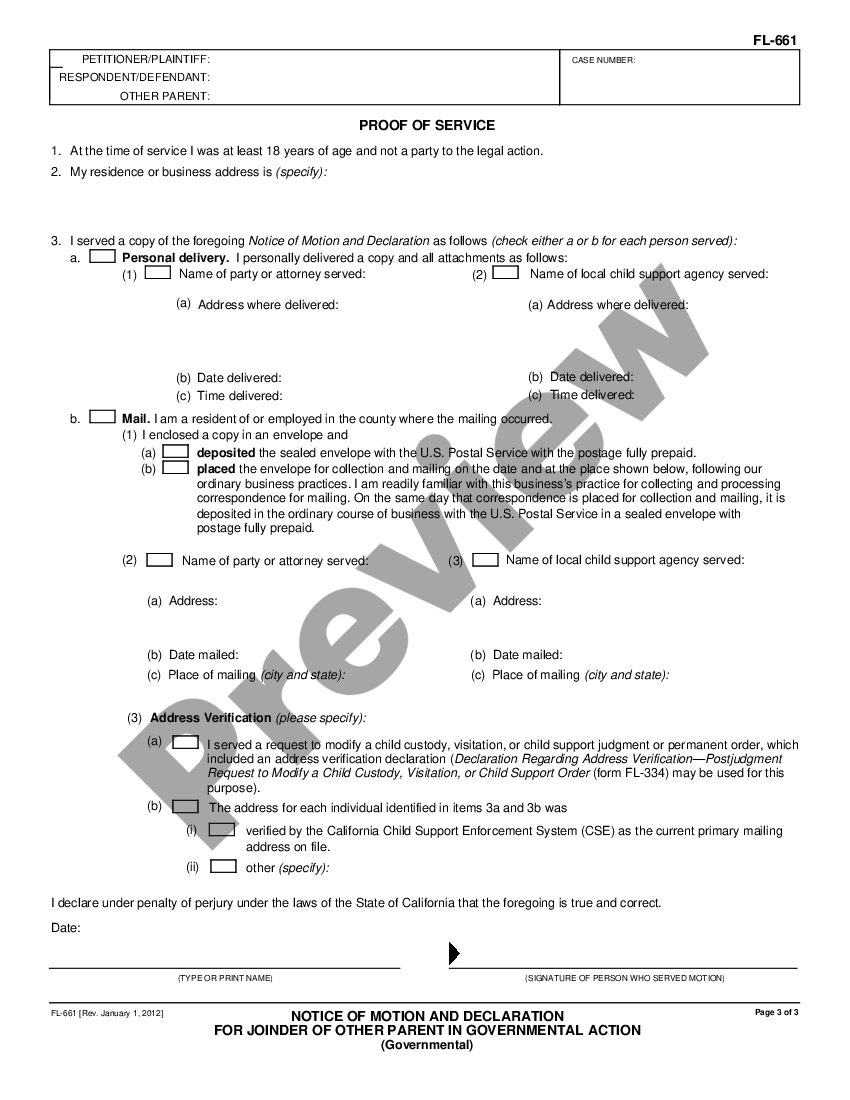 page 2 Notice of Motion and Declaration for Joinder of Other Parent in Governmental Action - Governmental preview