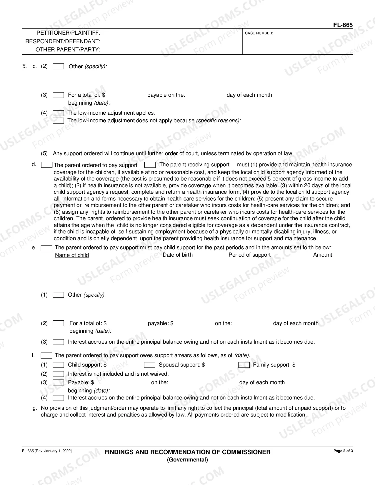 Preview Findings and Recommendation of Commissioner - Governmental