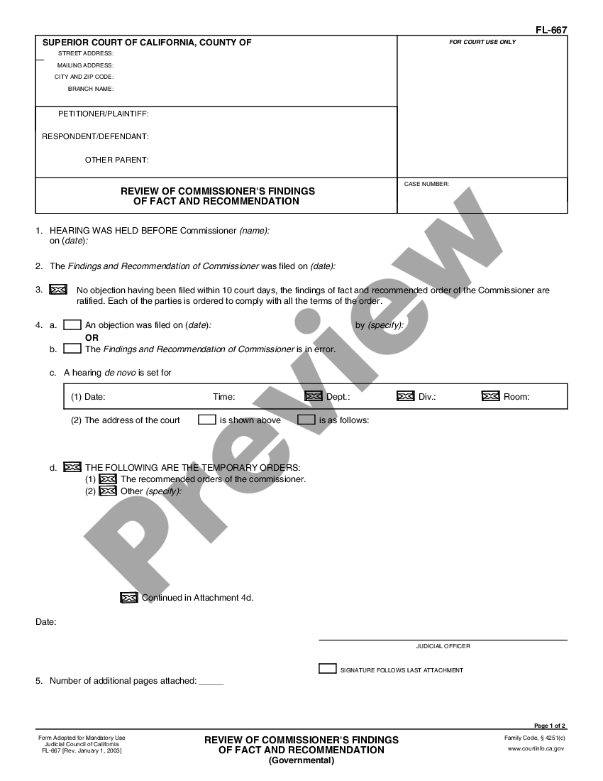 page 0 Review of Commissioner's Findings of Fact and Recommendation - Governmental preview