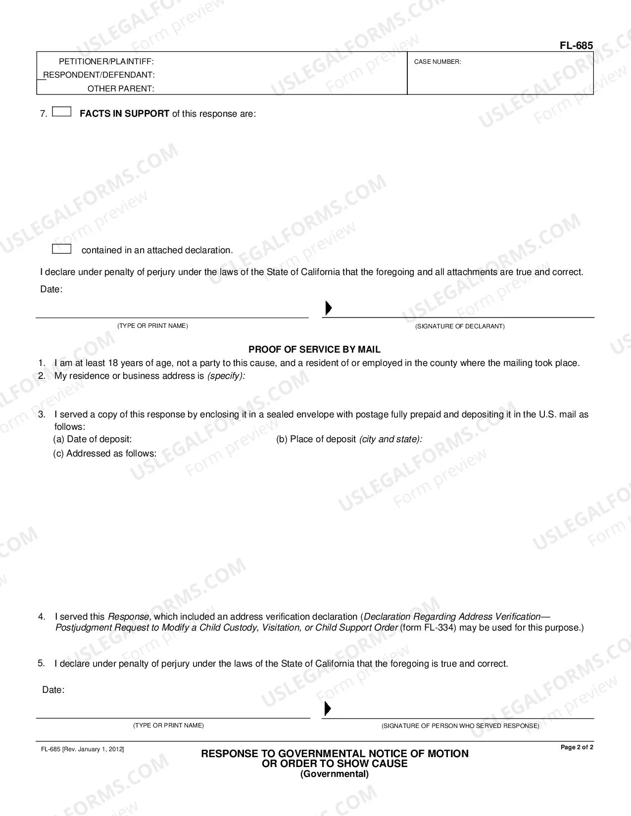 Preview Response to Governmental Notice of Motion or Order to Show Cause - Governmental