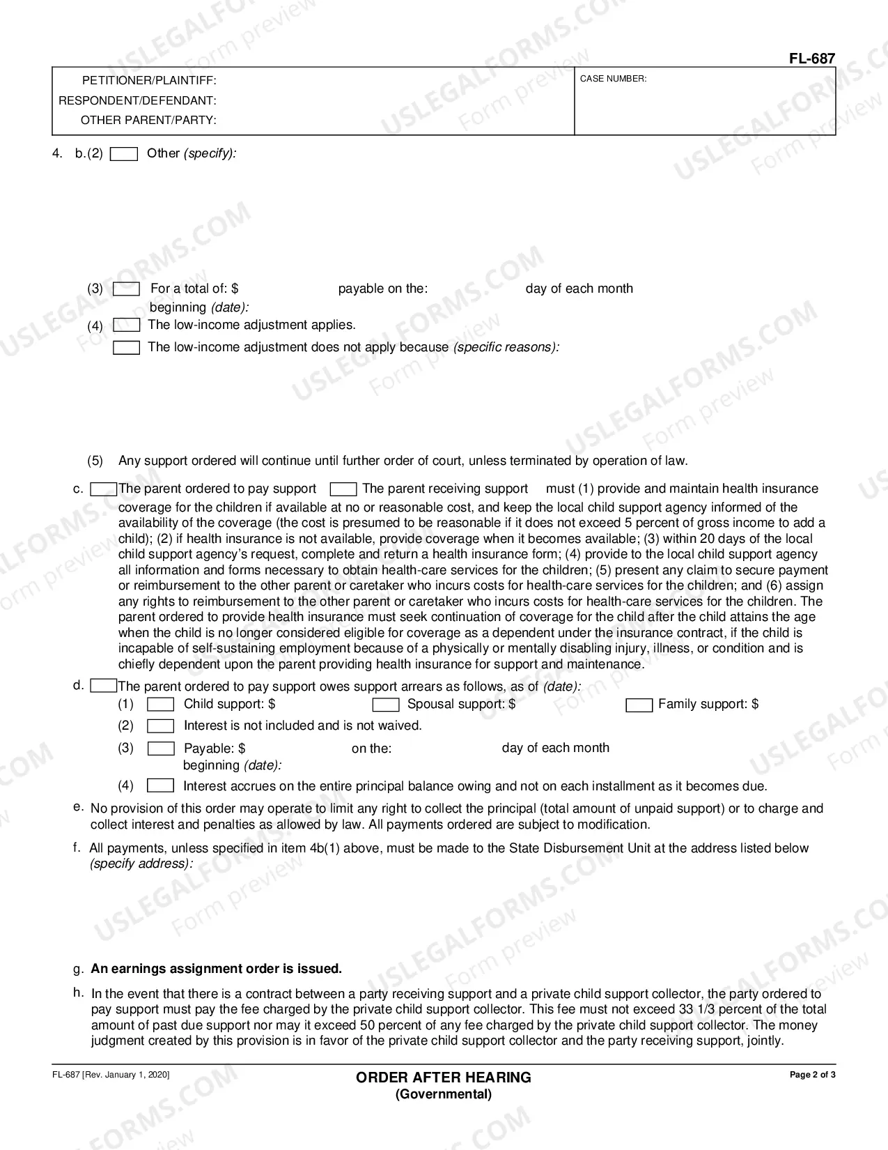 Preview Order After Hearing - Governmental