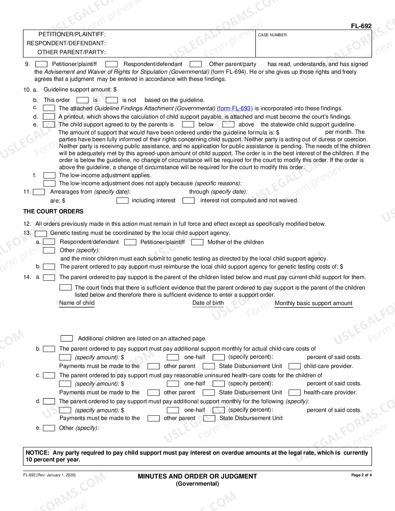 Preview Minutes and / or Order or Judgment - Governmental