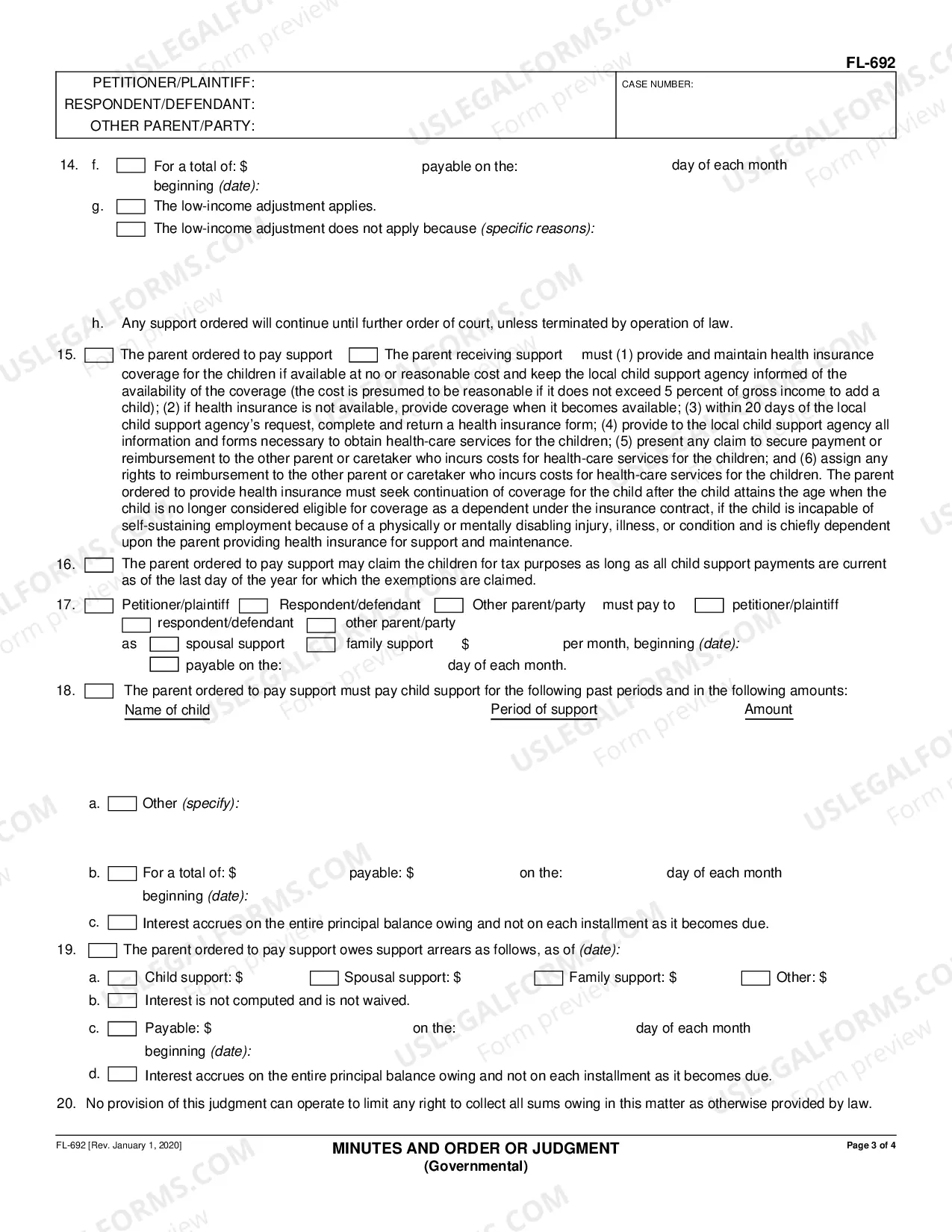 Preview Minutes and / or Order or Judgment - Governmental