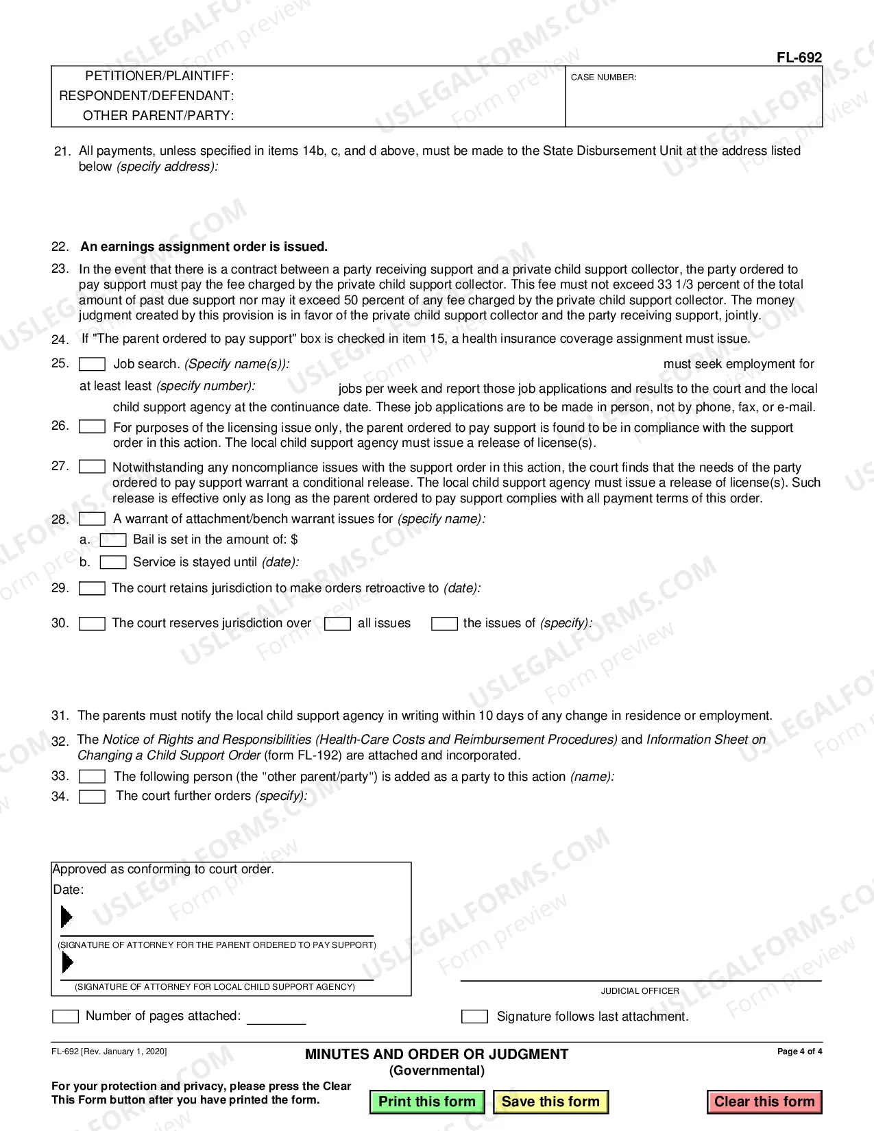 Preview Minutes and / or Order or Judgment - Governmental