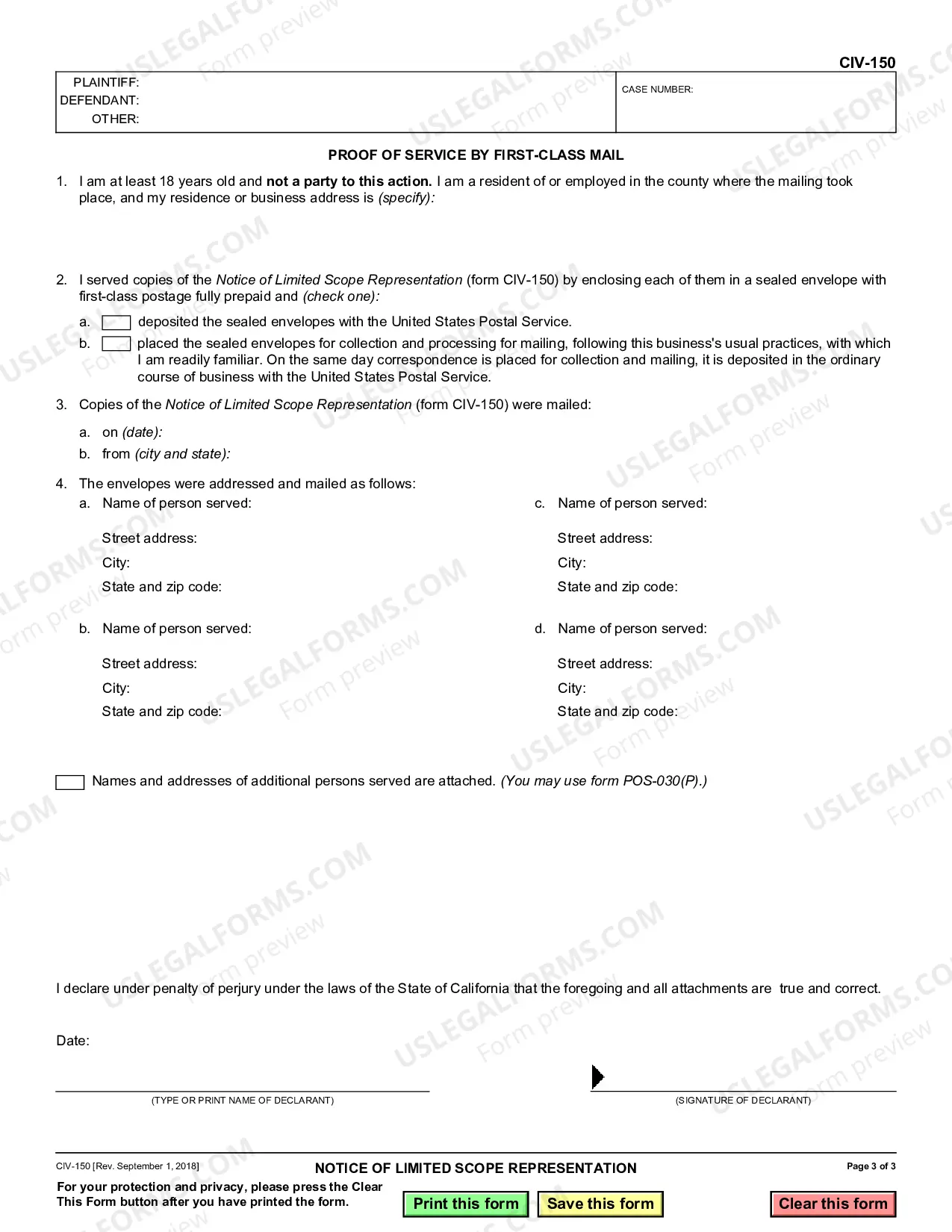 Preview Notice of Limited Scope Representation
