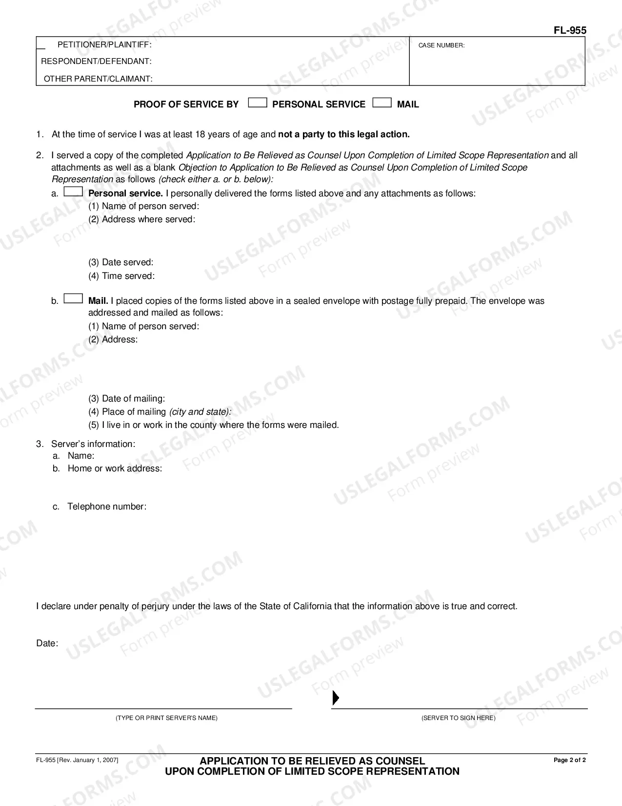 Preview Application to Be Relieved as Counsel Upon Completion of Limited Scope Representation