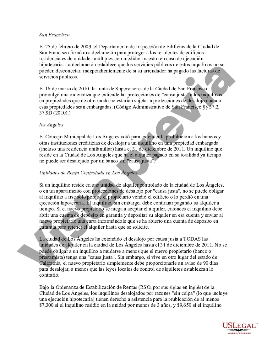 Preview Resumen de la ley de California que cubre a los inquilinos de propiedades en ejecución hipotecaria