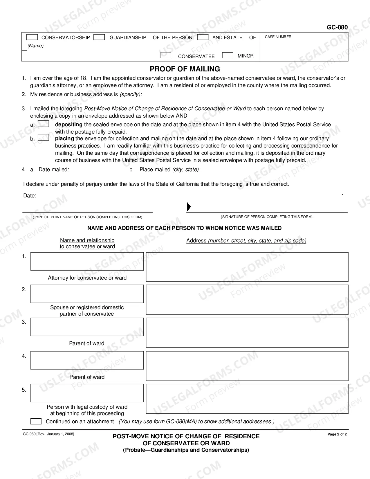 Preview Change of Residence Notice