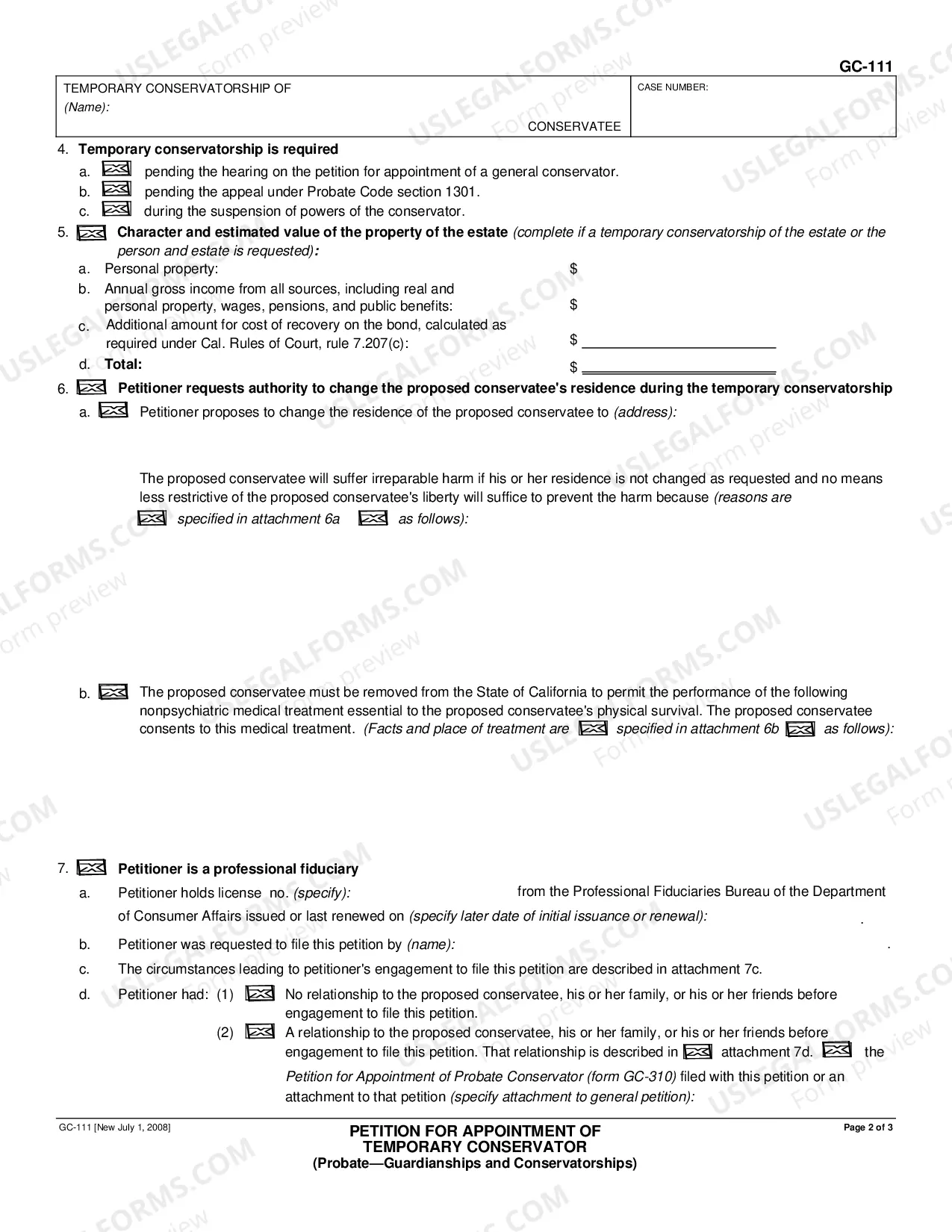 Preview Petition For Appointment of Temporary Conservator