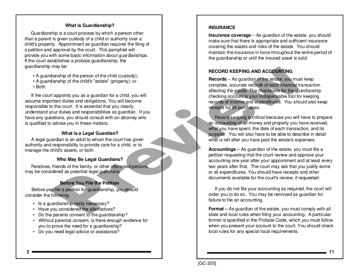 page 1 Guardianship Pamphlet preview