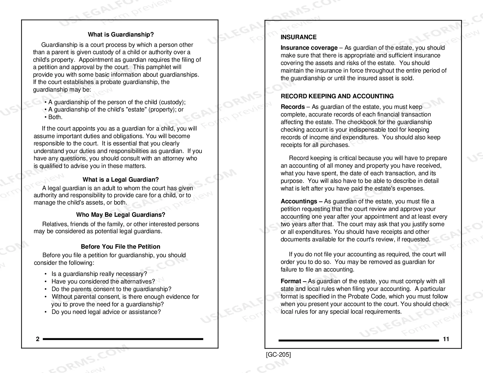Preview Information on Probate Guardianship of the Person