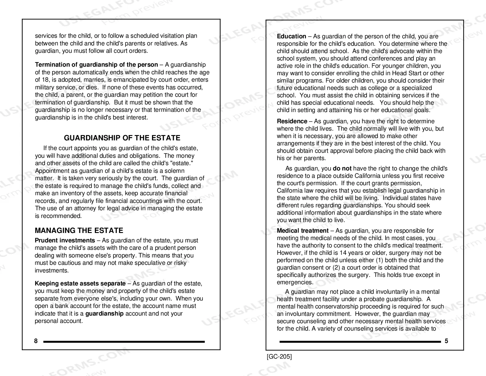 Preview Information on Probate Guardianship of the Person