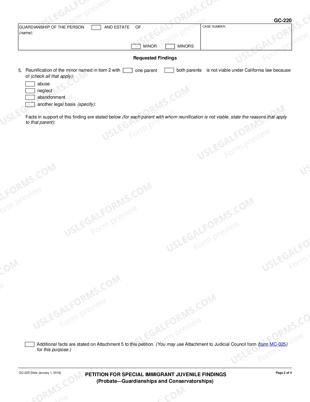 Preview Petition for Special Immigrant Juvenile Findings