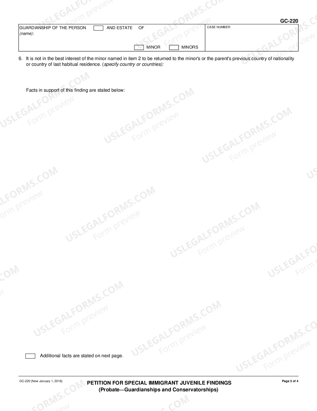 Preview Petition for Special Immigrant Juvenile Findings