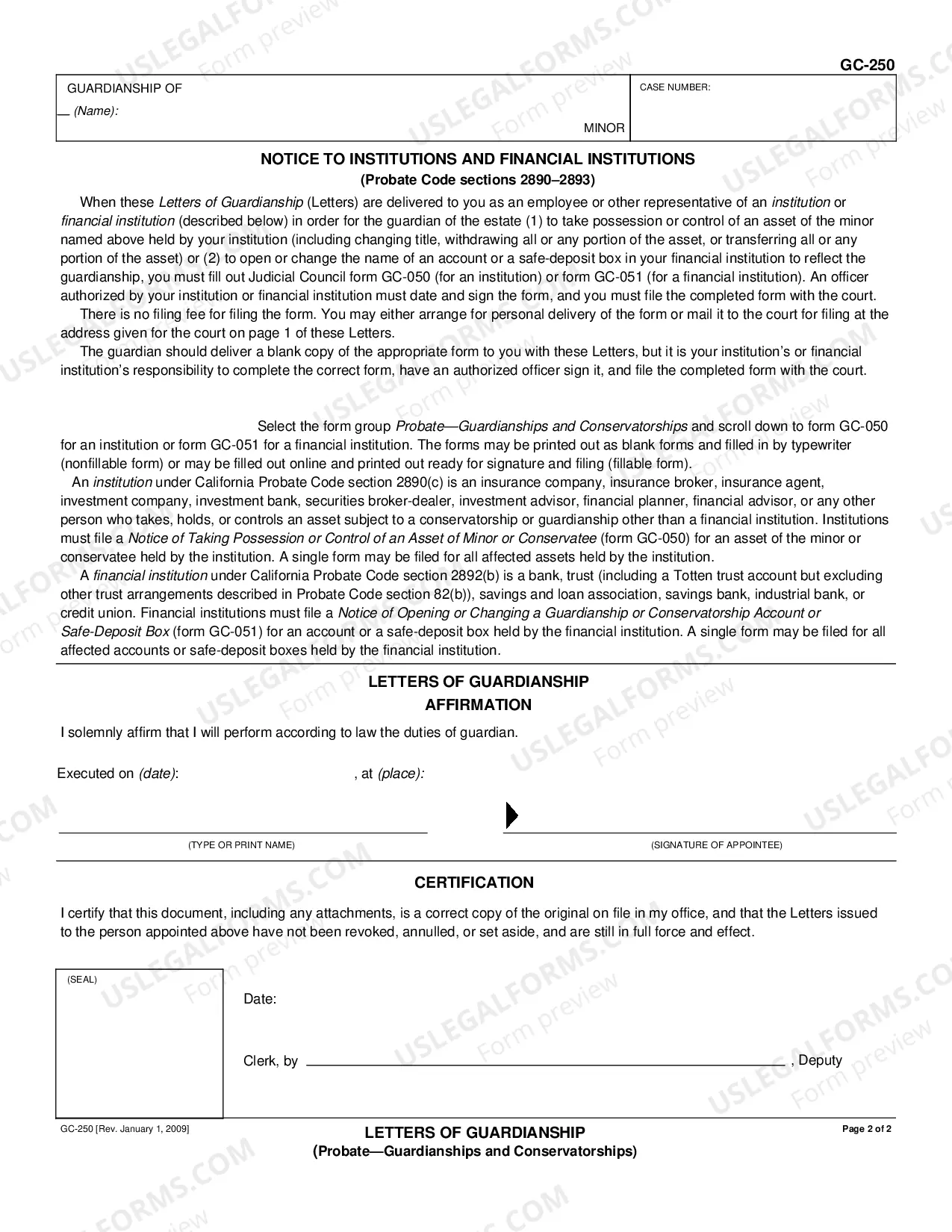 Preview Letters of Guardianship
