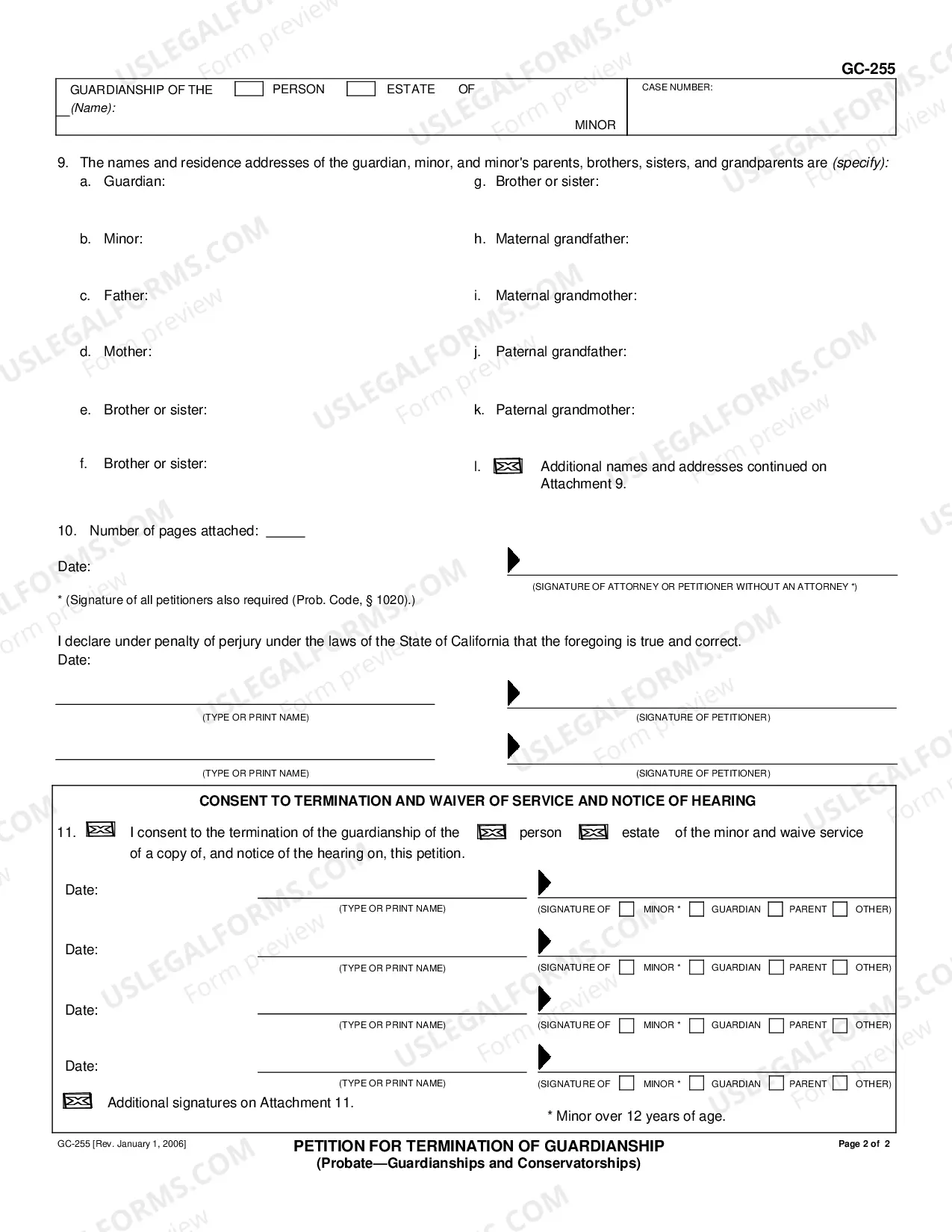 Preview Petition for Terminating or Termination of Guardianship