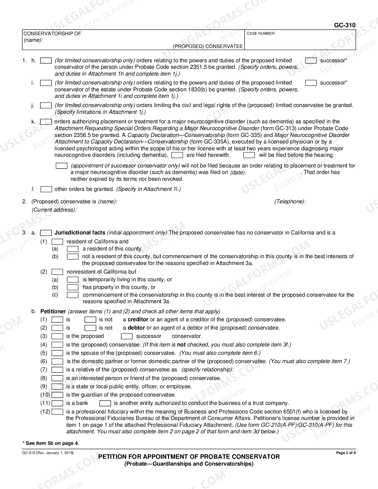 Preview Petition for Appointment of Probate Conservator