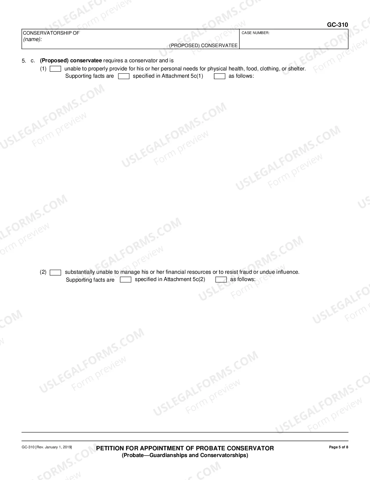 Preview Petition for Appointment of Probate Conservator