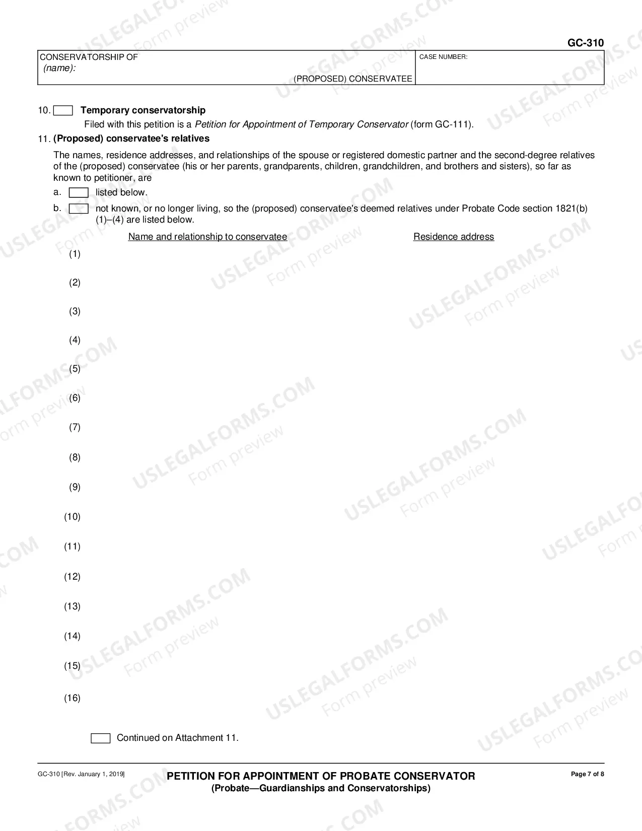 Preview Petition for Appointment of Probate Conservator