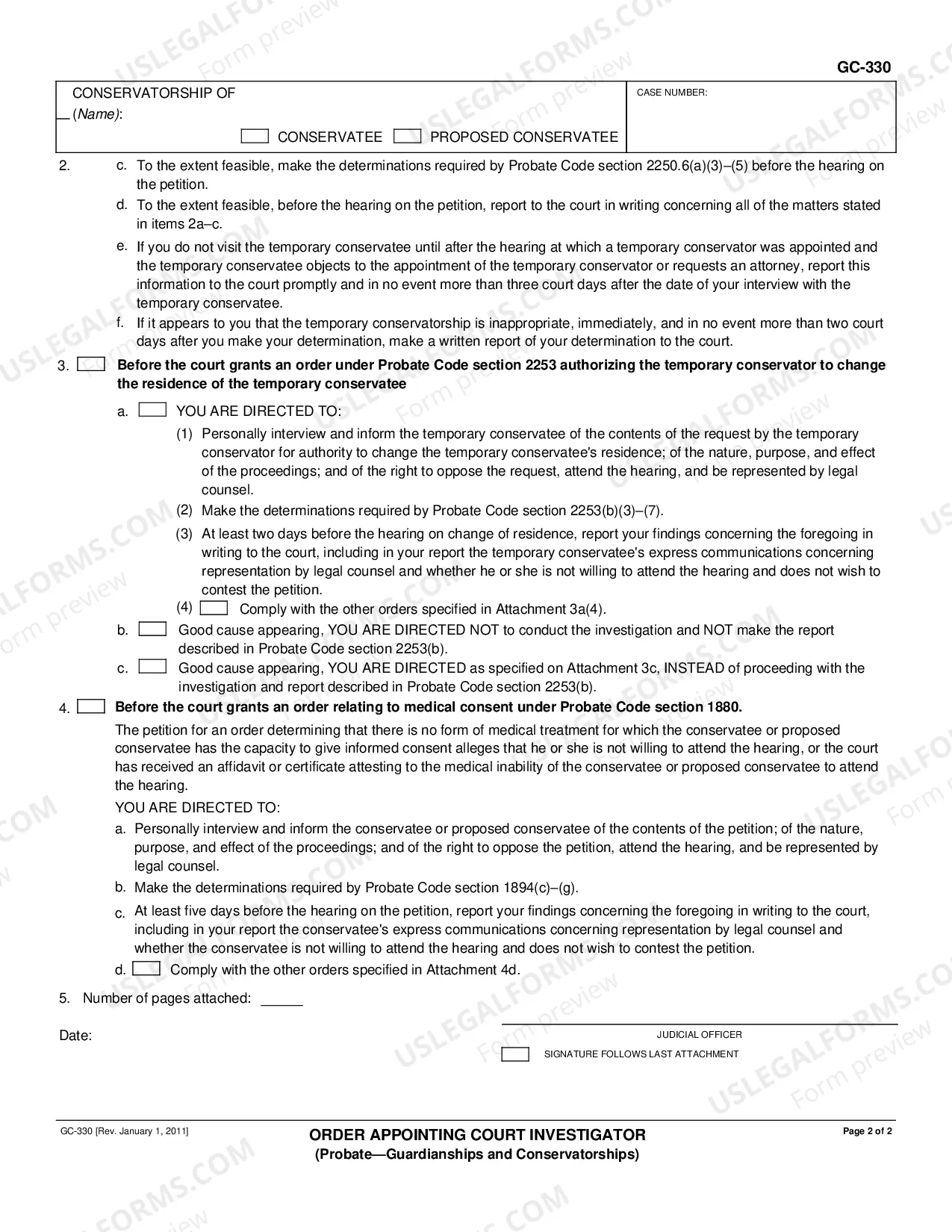 Preview Order Appointing Court Investigator