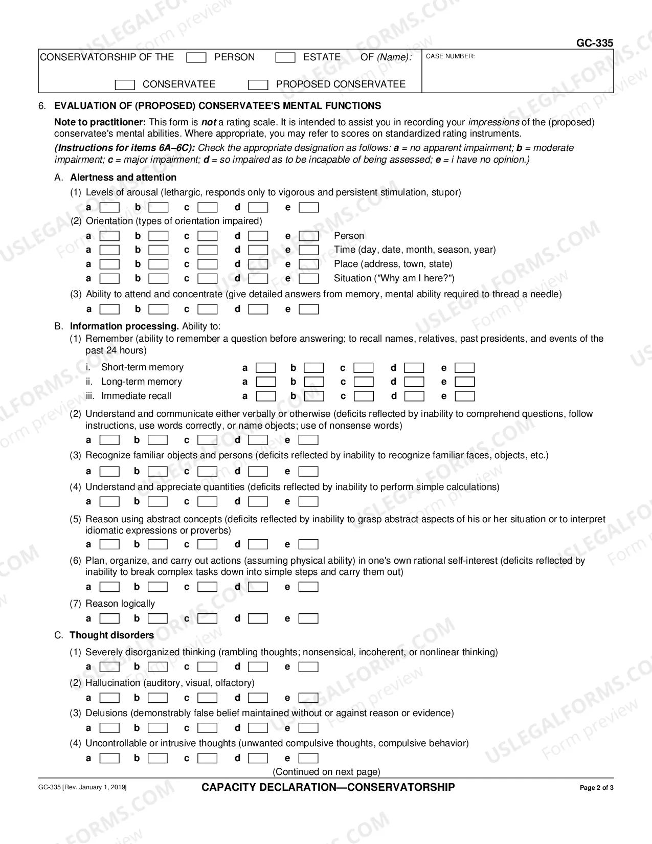 Preview Capacity Declaration - Conservatorship