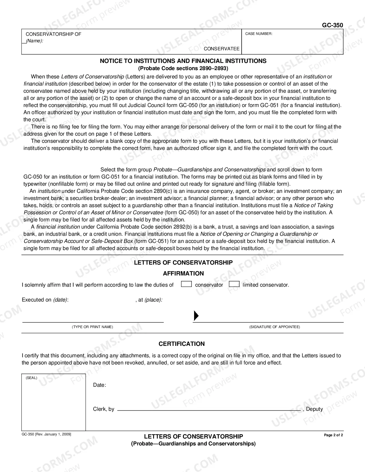 Preview Letters of Conservatorship