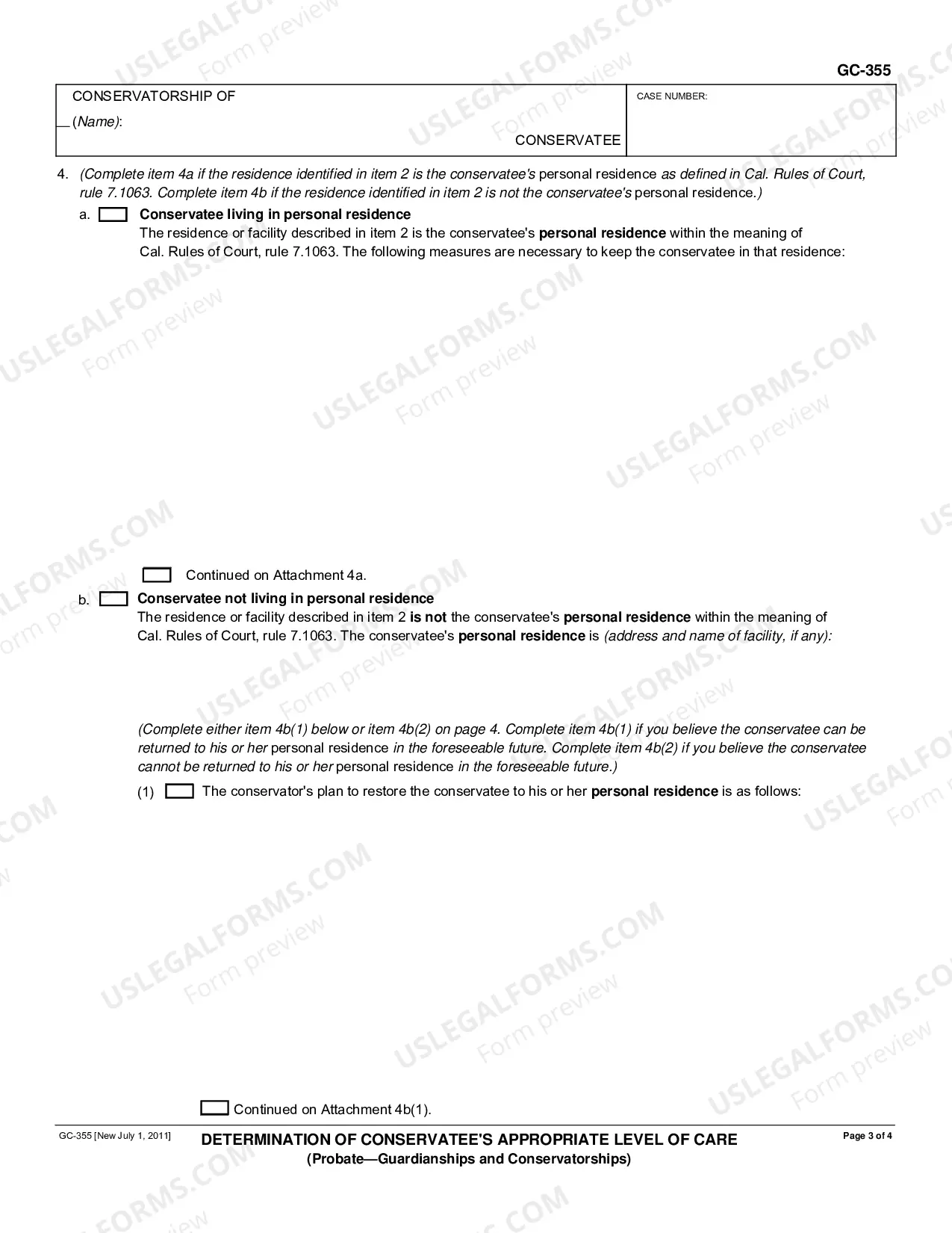 Preview Confidential Conservatorship Care Plan - Part 1